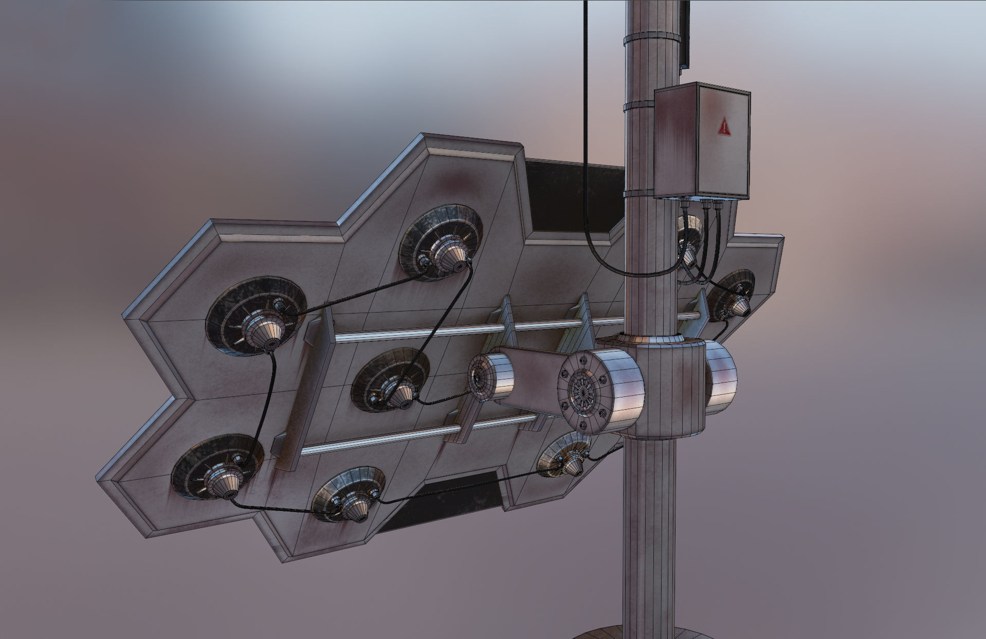 Space Craft Solar Panels Mars Colony Spaceship Collection Pack Low-poly 3D model_17