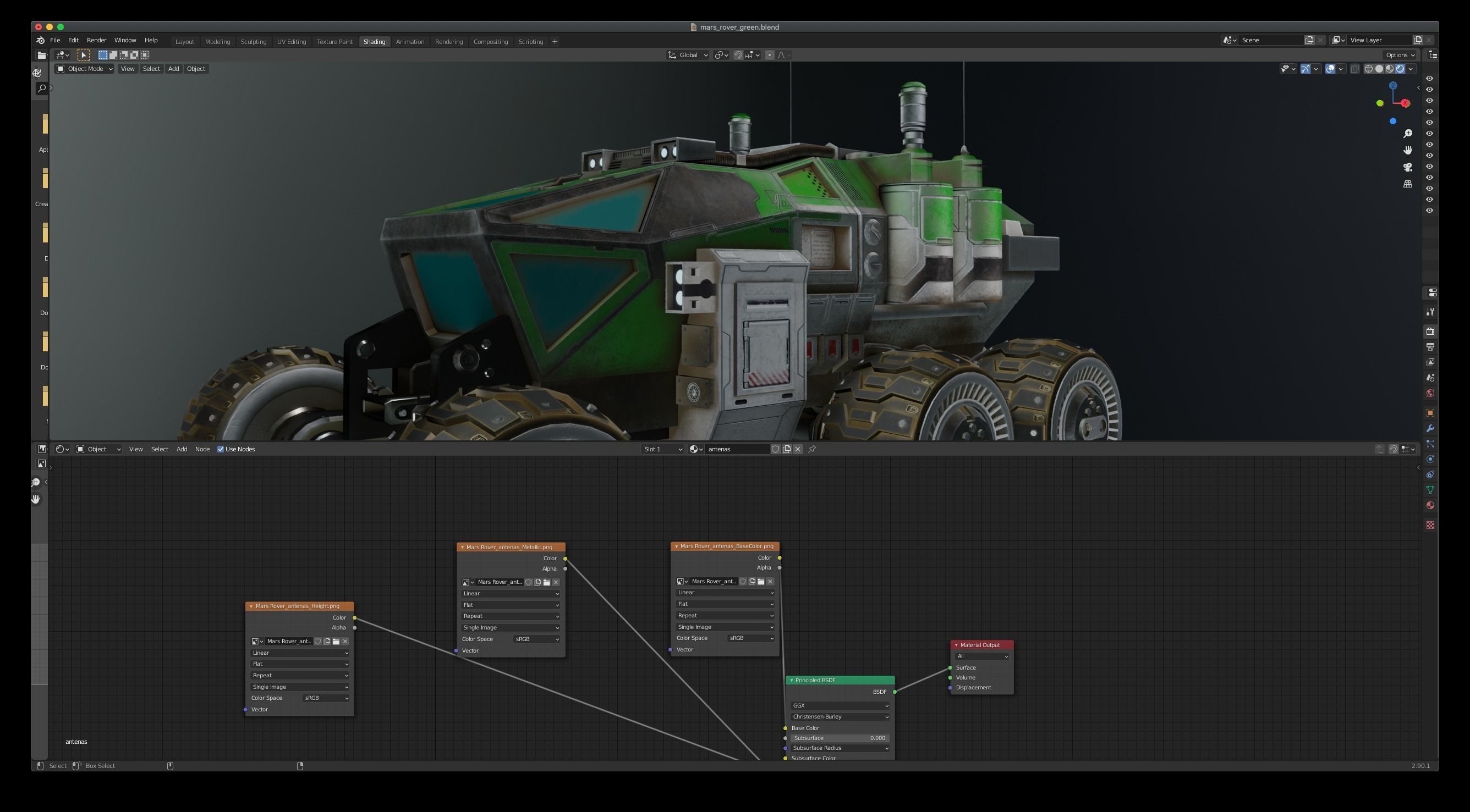 Space Craft Solar Panels Mars Colony Spaceship Collection Pack Low-poly 3D model_132