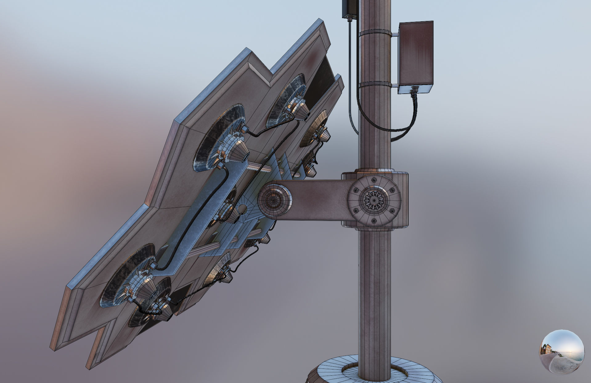 Space Craft Solar Panels Mars Colony Spaceship Collection Pack Low-poly 3D model_44