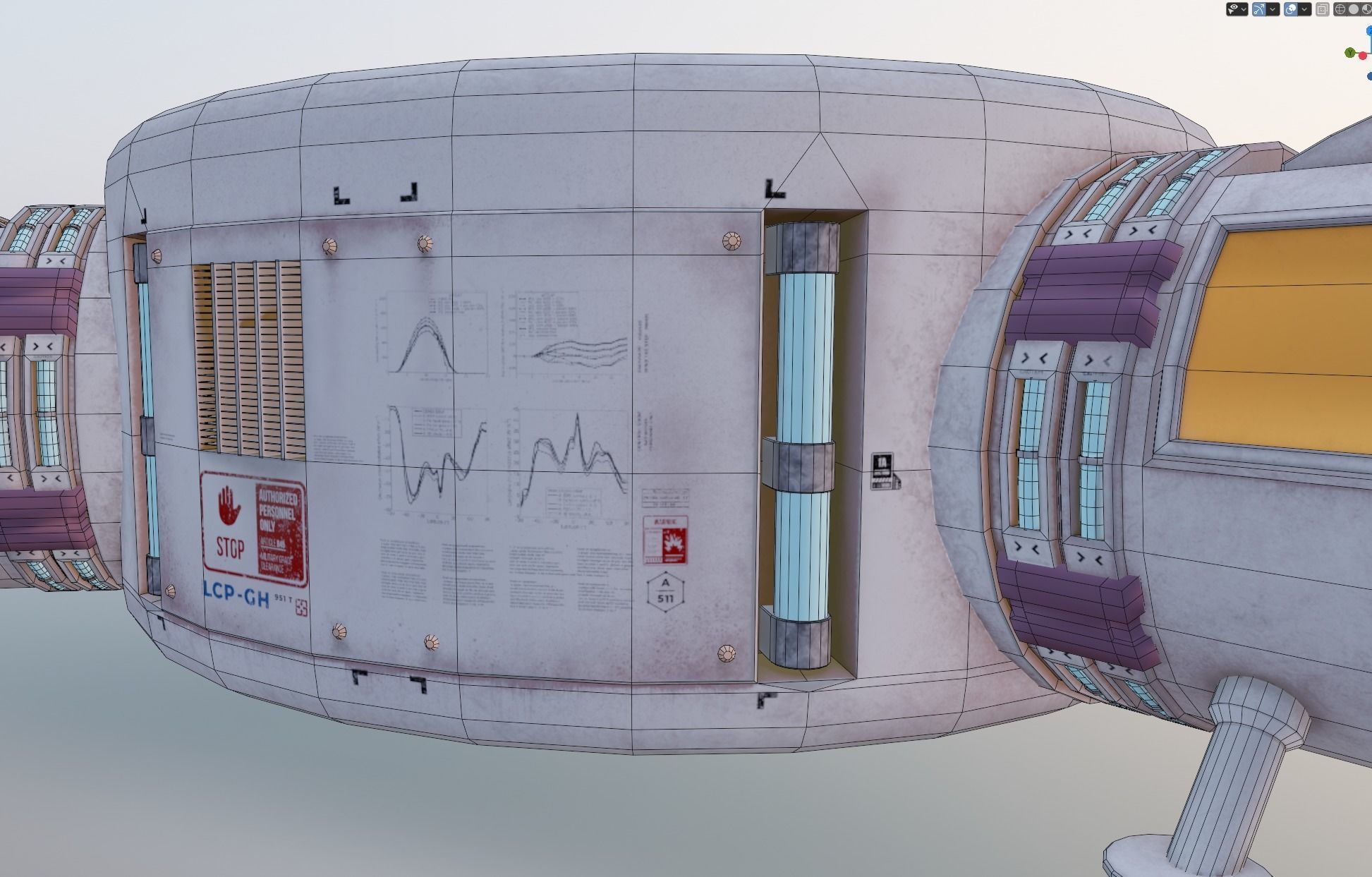 Space Craft Solar Panels Mars Colony Spaceship Collection Pack Low-poly 3D model_124