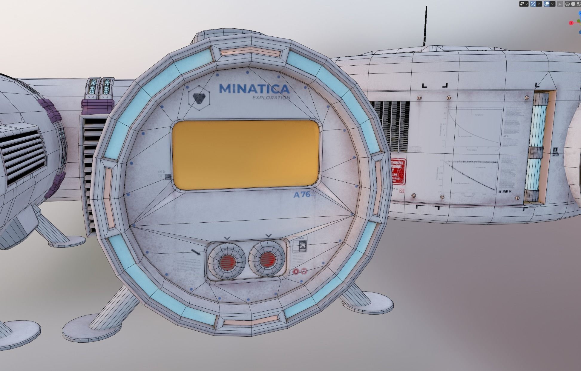 Space Craft Solar Panels Mars Colony Spaceship Collection Pack Low-poly 3D model_125