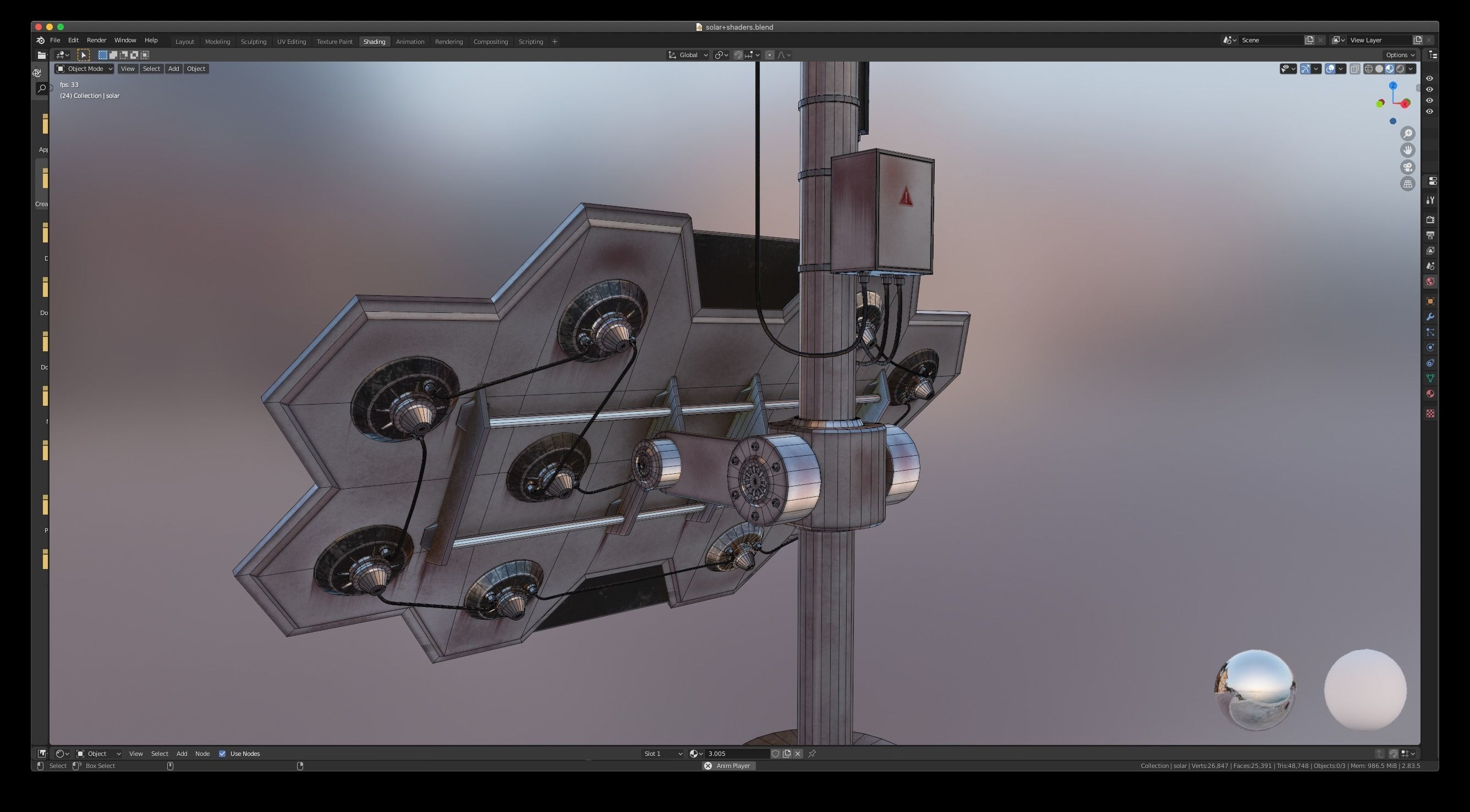 Space Craft Solar Panels Mars Colony Spaceship Collection Pack Low-poly 3D model_57