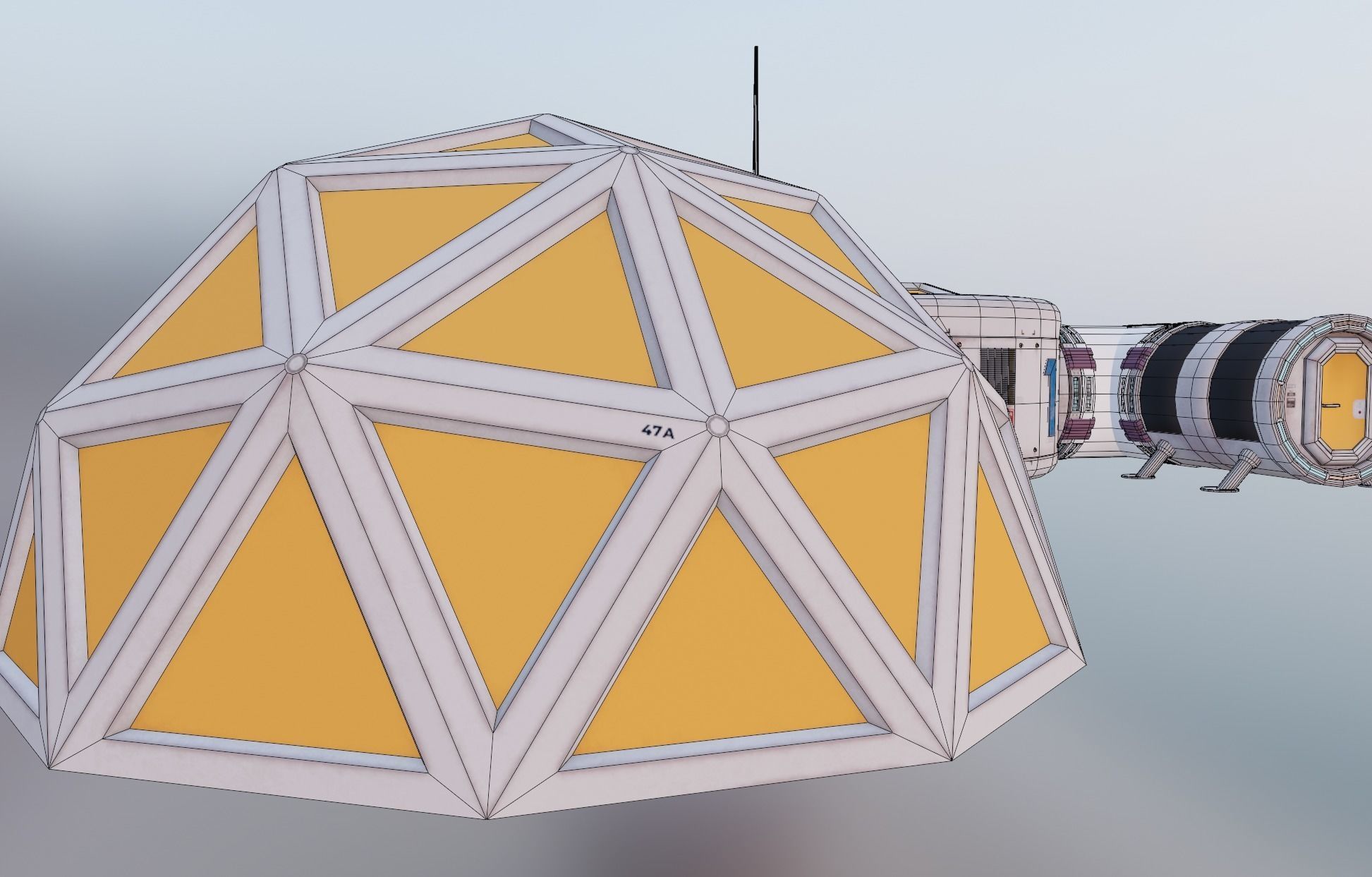 Space Craft Solar Panels Mars Colony Spaceship Collection Pack Low-poly 3D model_123