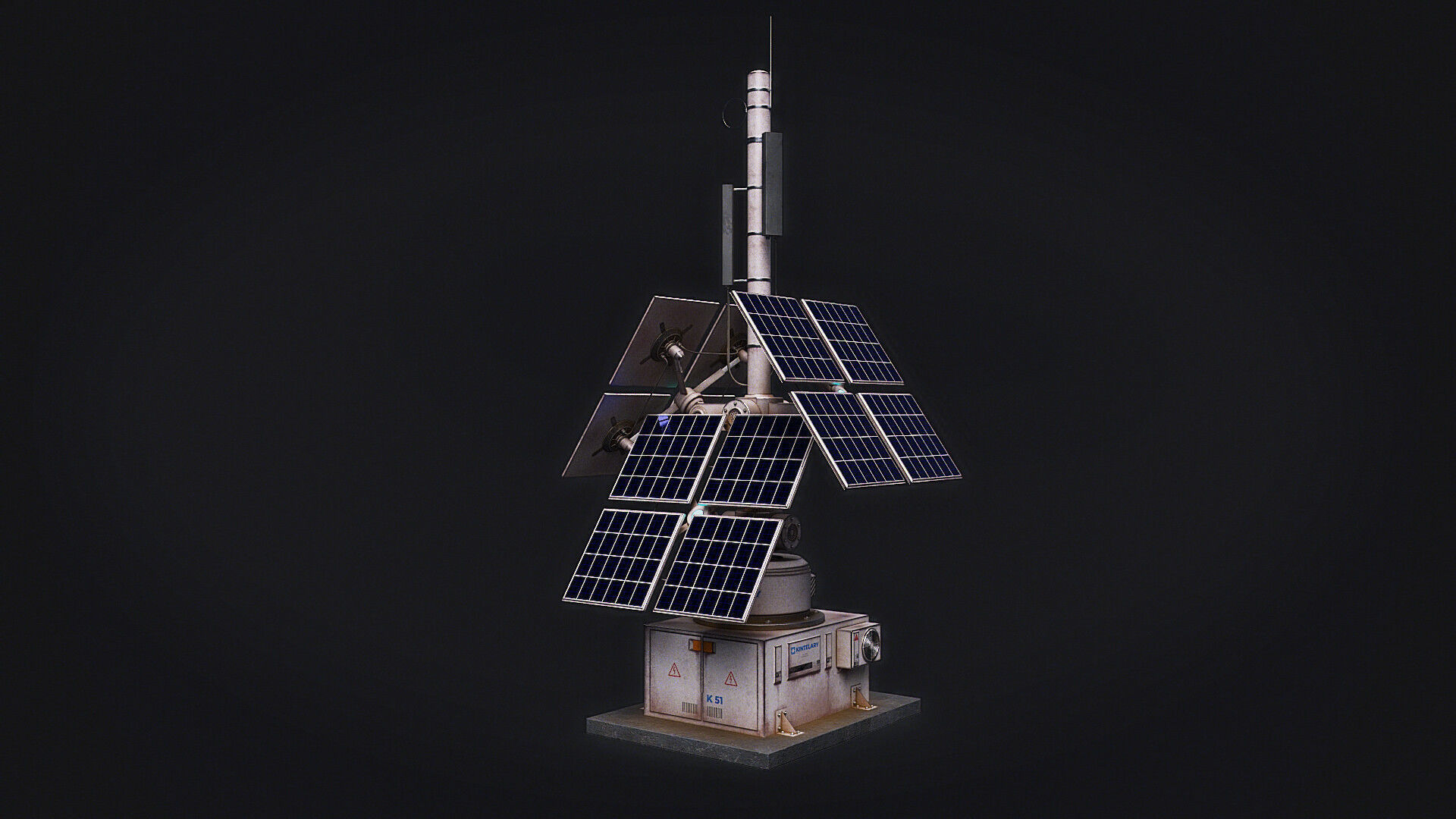 Space Craft Solar Panels Mars Colony Spaceship Collection Pack Low-poly 3D model_5