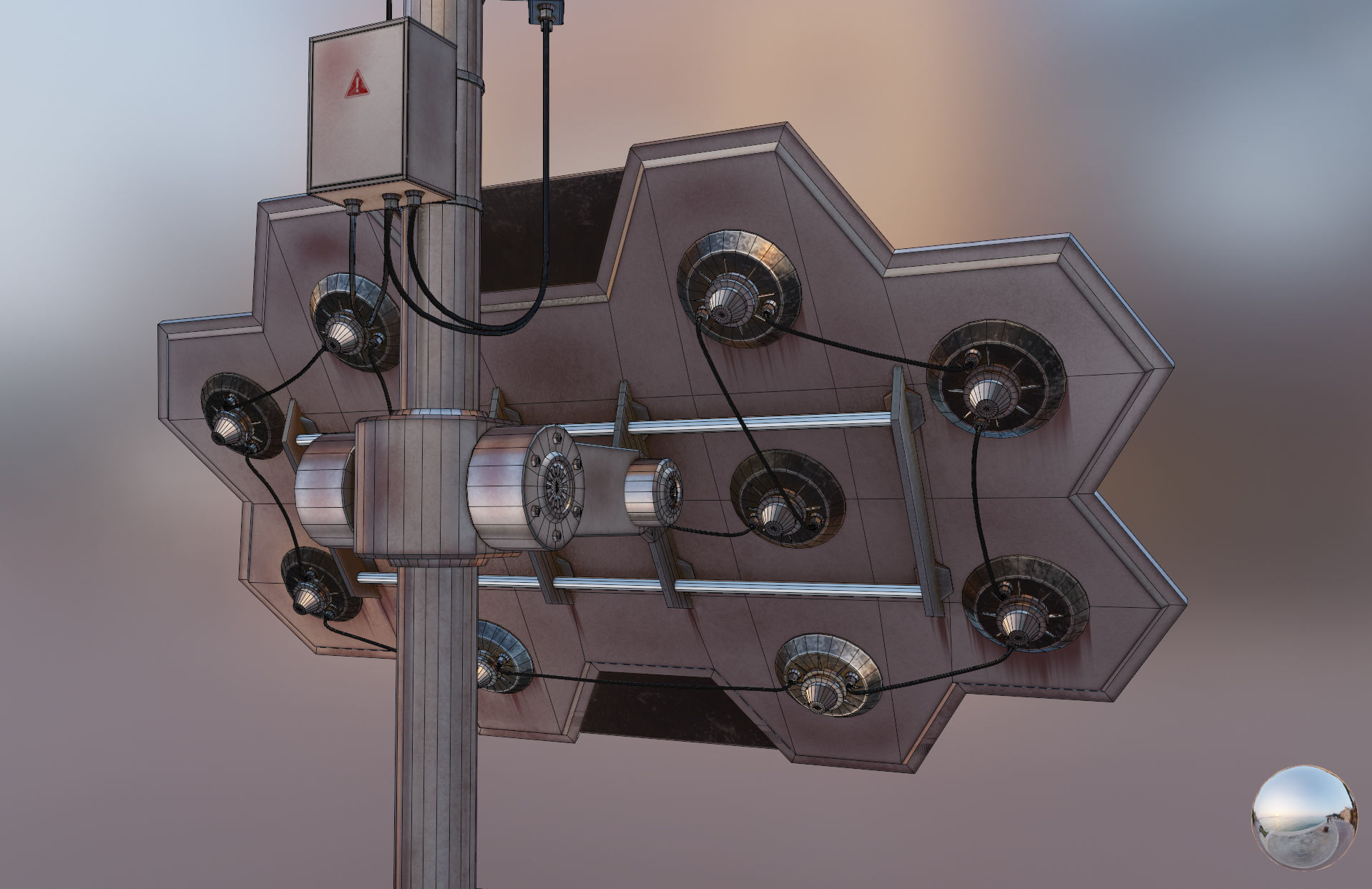 Space Craft Solar Panels Mars Colony Spaceship Collection Pack Low-poly 3D model_12