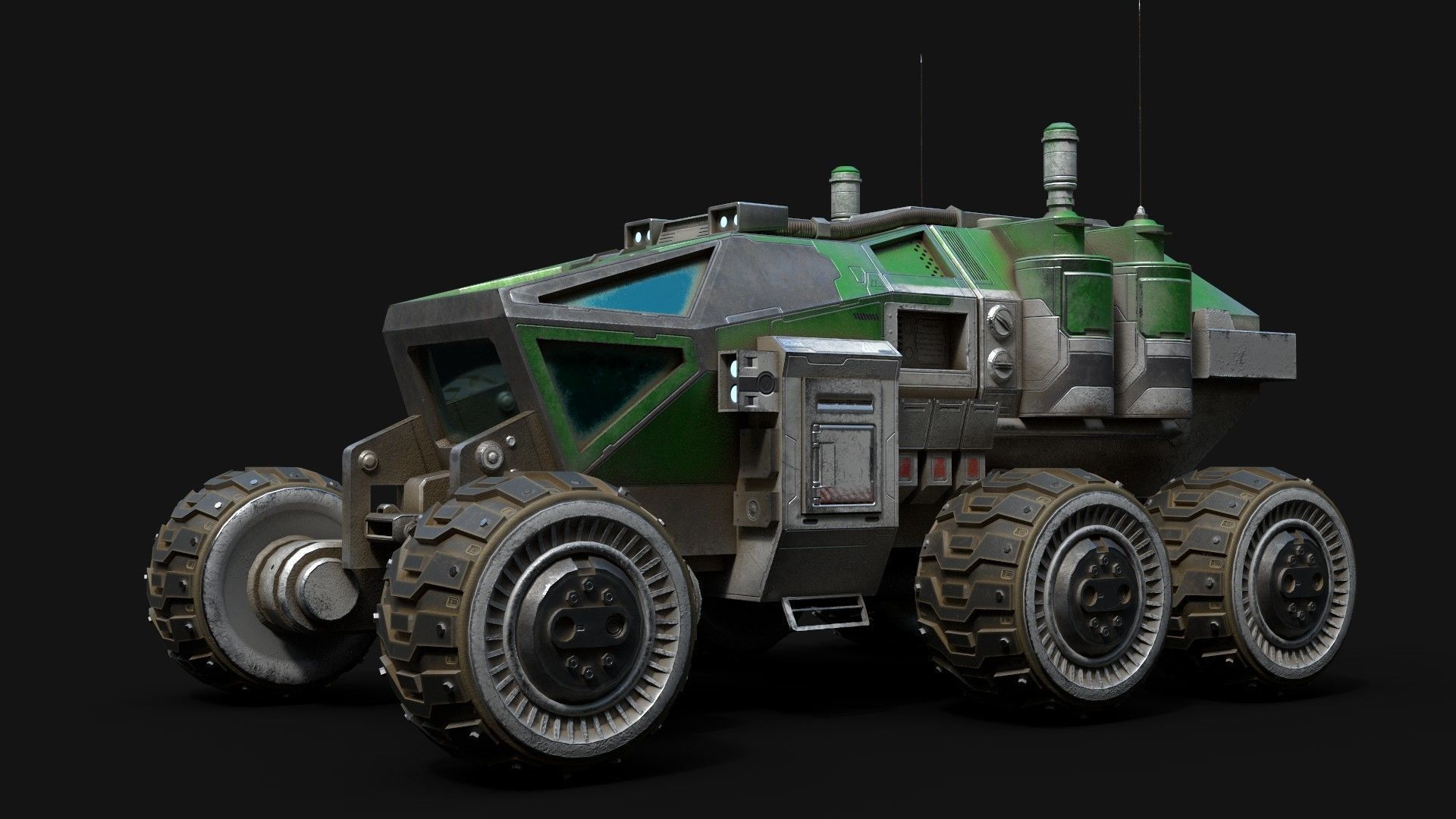 Space Craft Solar Panels Mars Colony Spaceship Collection Pack Low-poly 3D model_131