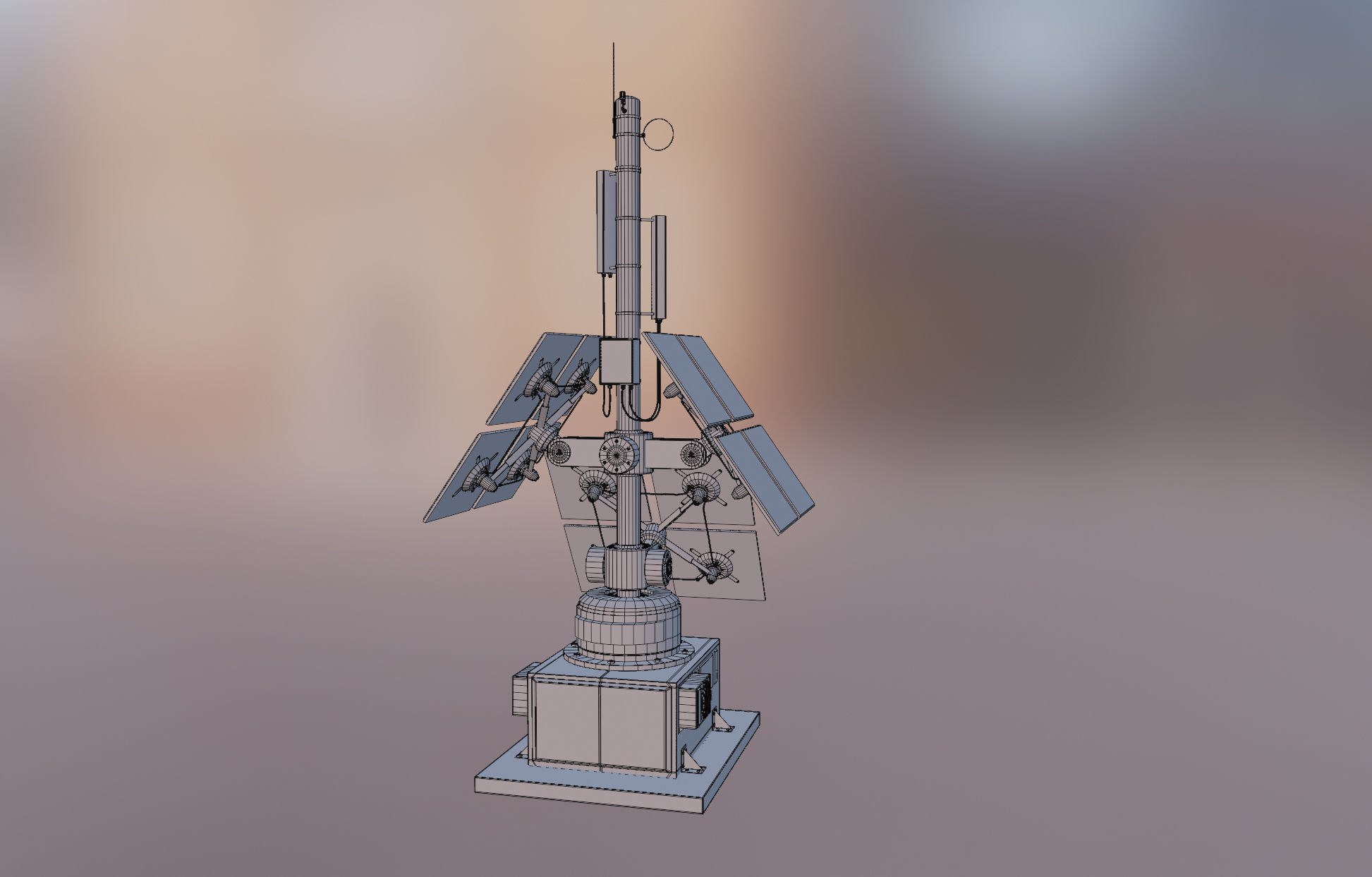 Space Craft Solar Panels Mars Colony Spaceship Collection Pack Low-poly 3D model_63