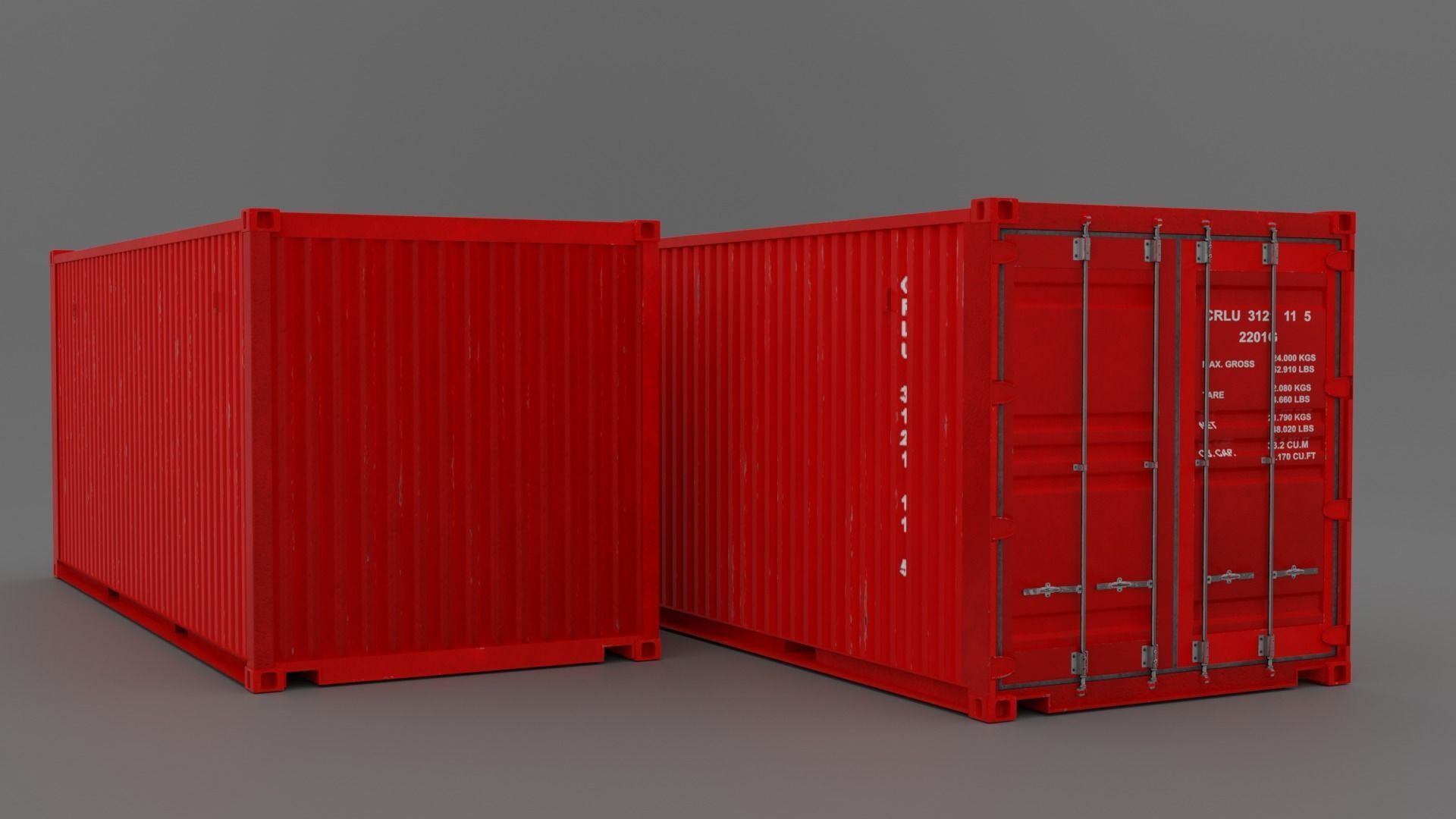 Shipping Container 20ft 3D model_1