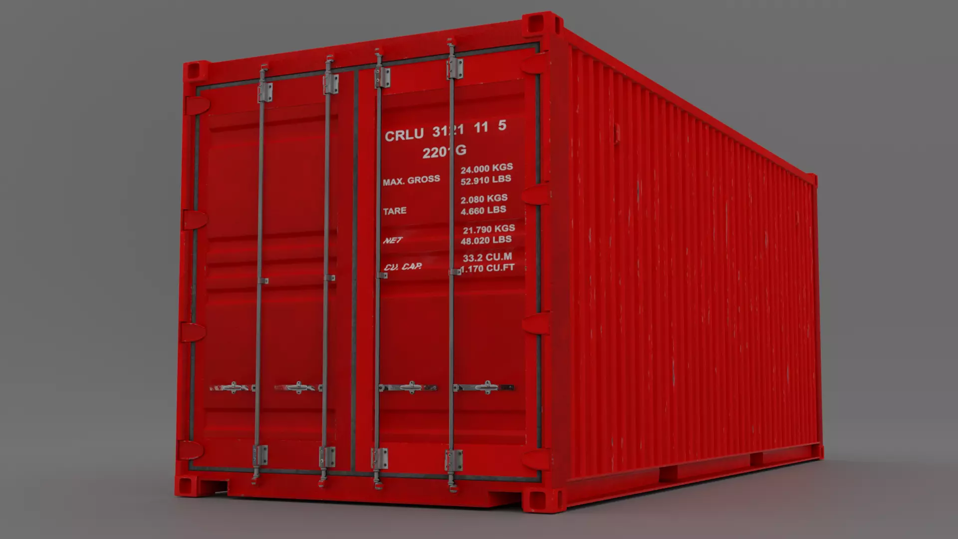 Shipping Container 20ft 3D model_0