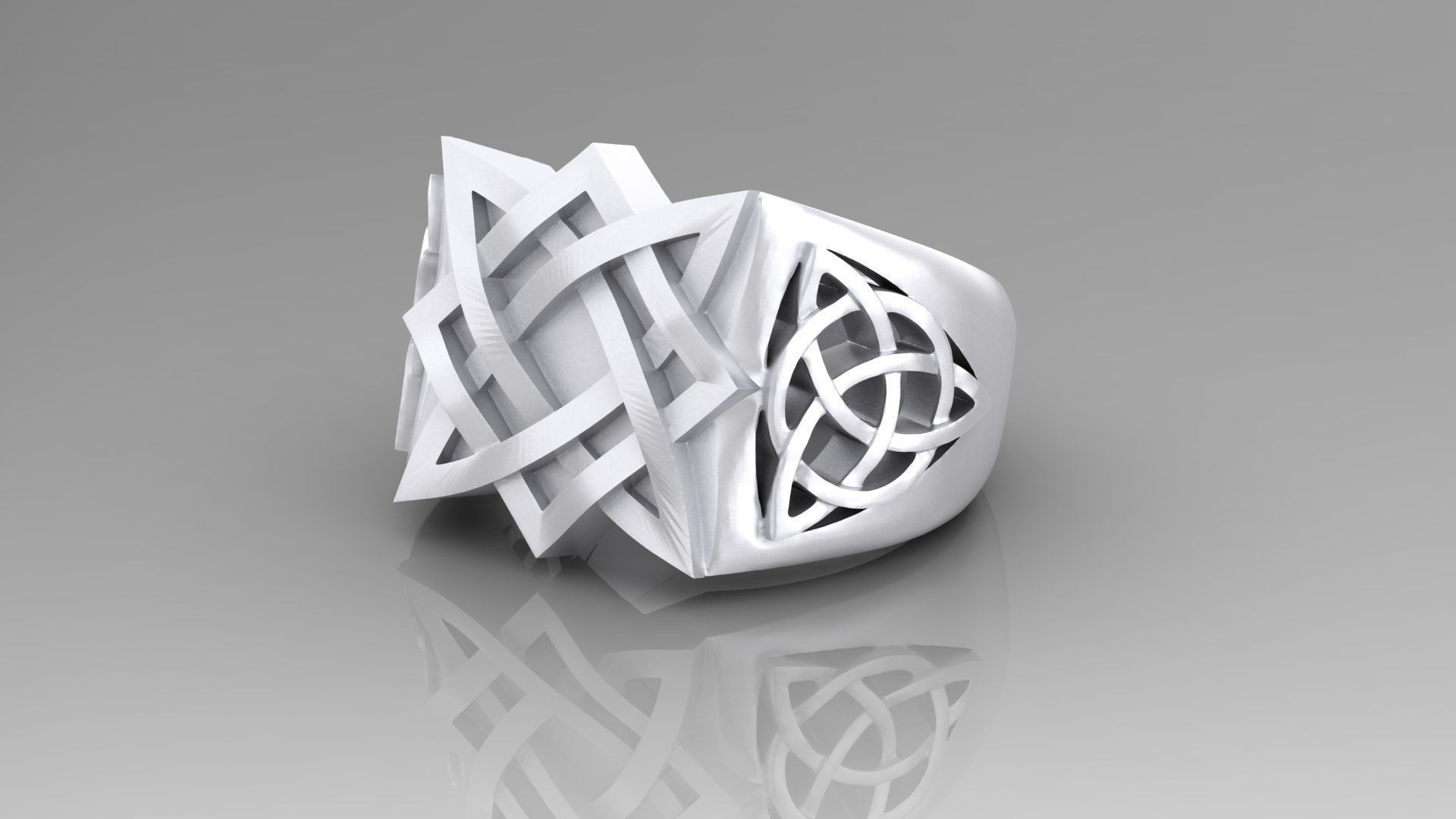 ring with binding pattern 3D print model_1