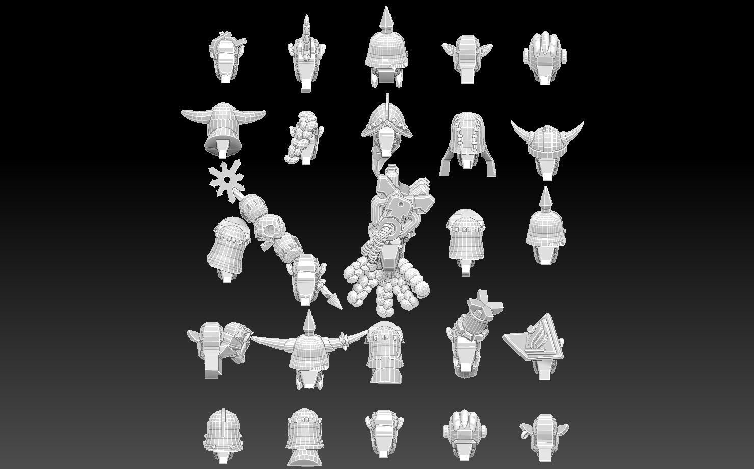 Orc Heads Megapack 3D print model_9