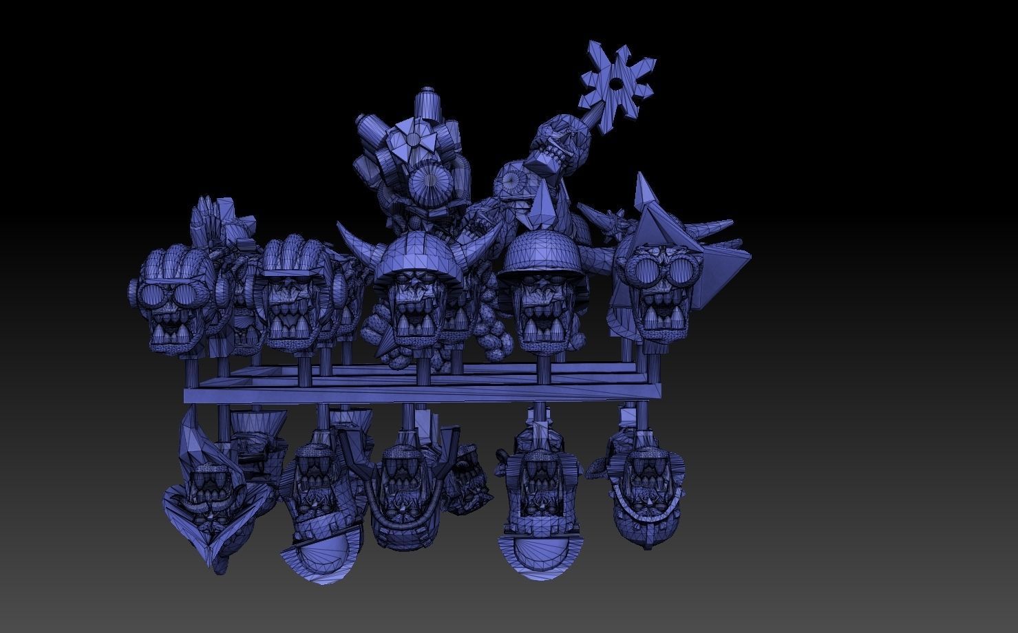 Orc Heads Megapack 3D print model_2