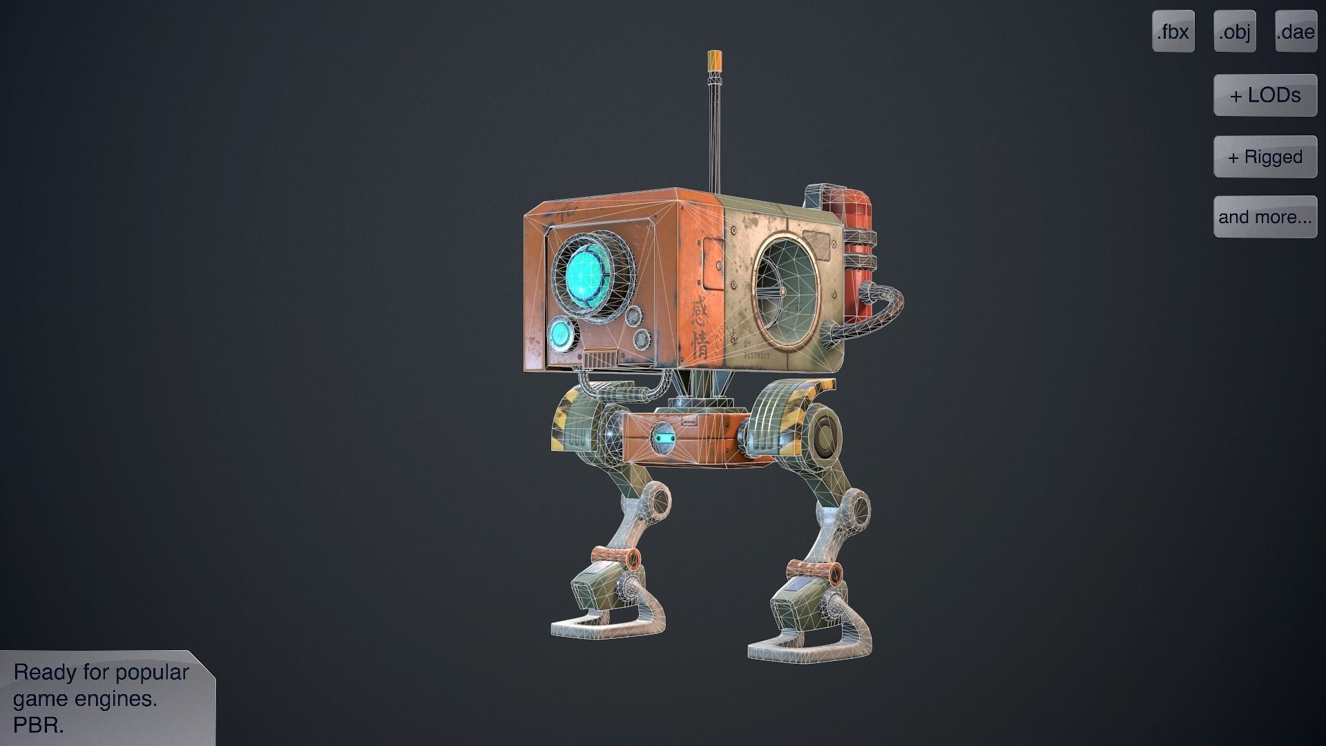 Wanderer robot Low-poly 3D model_1