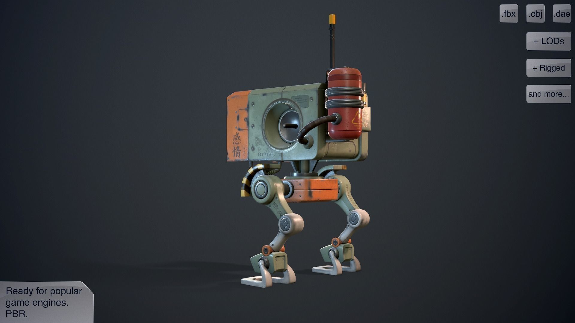 Wanderer robot Low-poly 3D model_2
