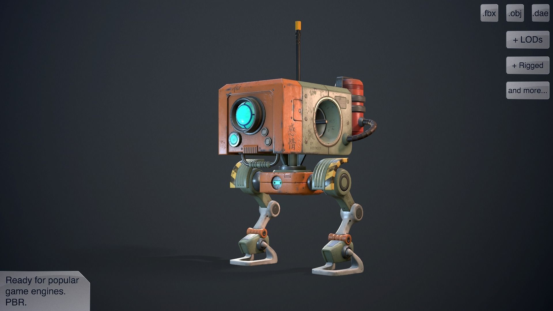 Wanderer robot Low-poly 3D model_0