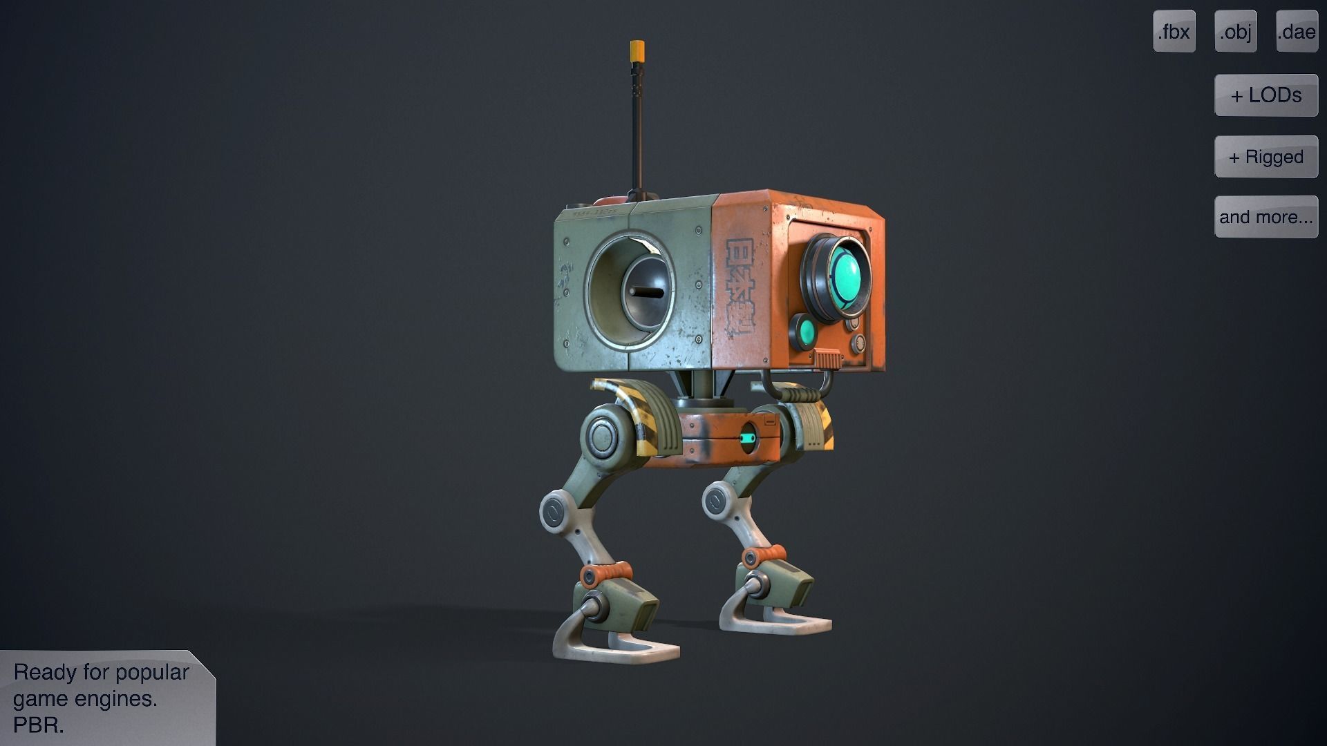 Wanderer robot Low-poly 3D model_6