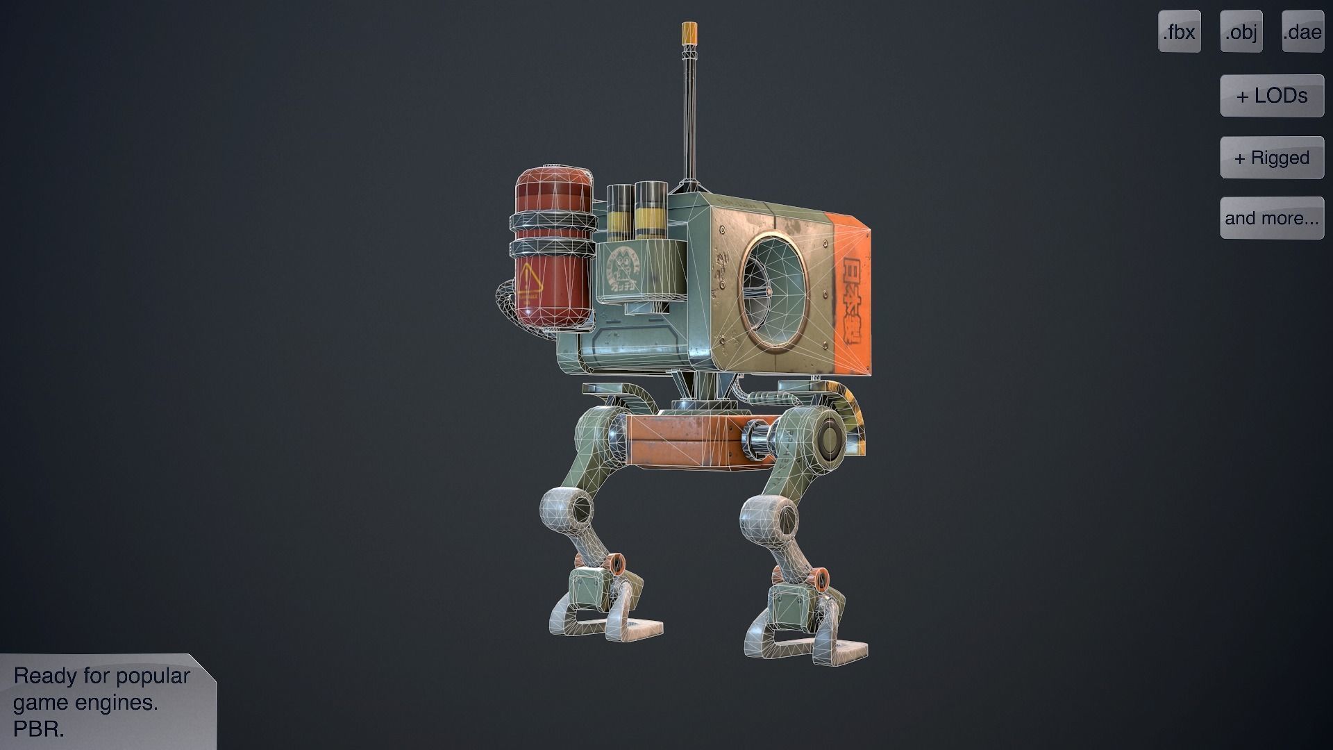 Wanderer robot Low-poly 3D model_5