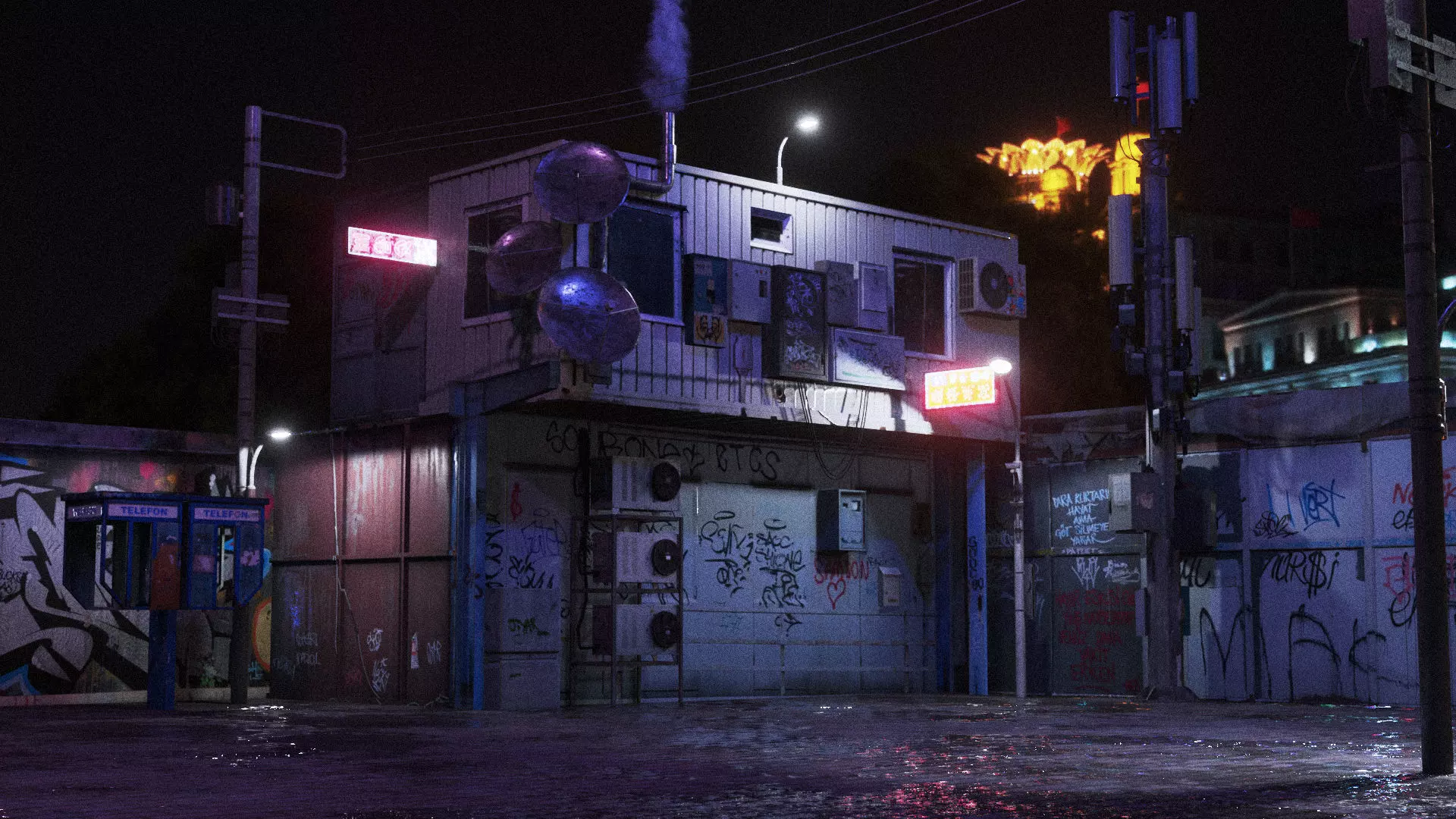 Cyberpunk Street Theme Low-poly 3D model_0