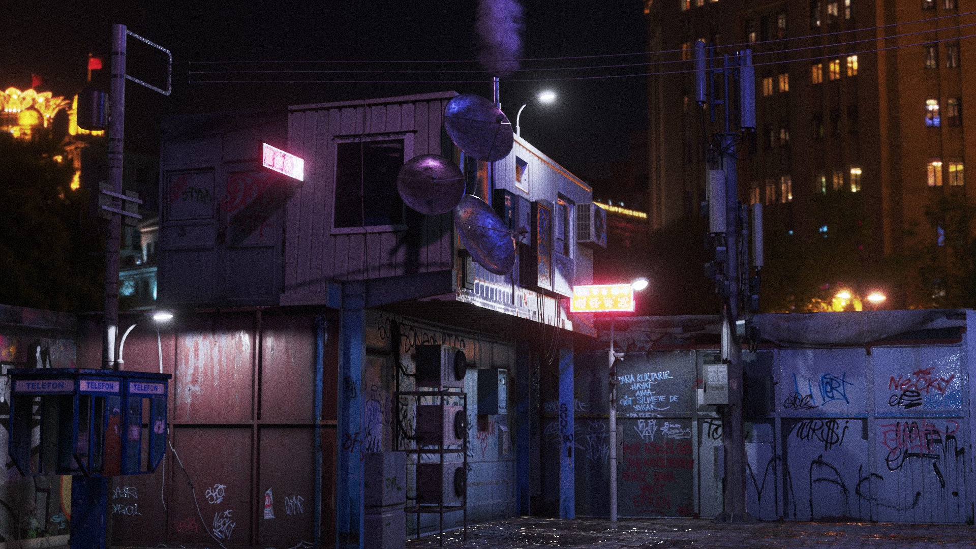 Cyberpunk Street Theme Low-poly 3D model_5