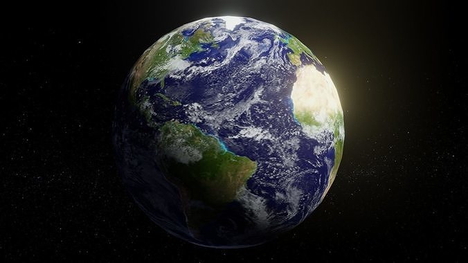 Photorealistic Earth 2k Textures 3D Model Low-poly 3D model