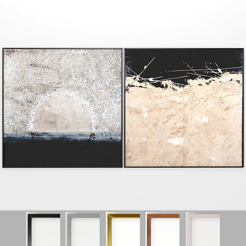 Art Frams 69- Rayas Ocre And Sol Blanco 3D model