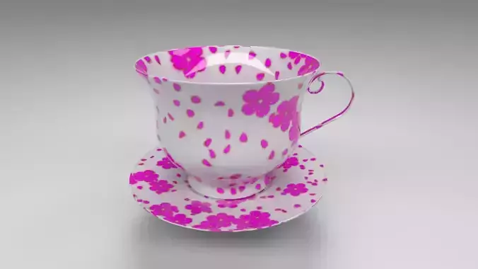 Teacup Collectable Dish Piece 3D model