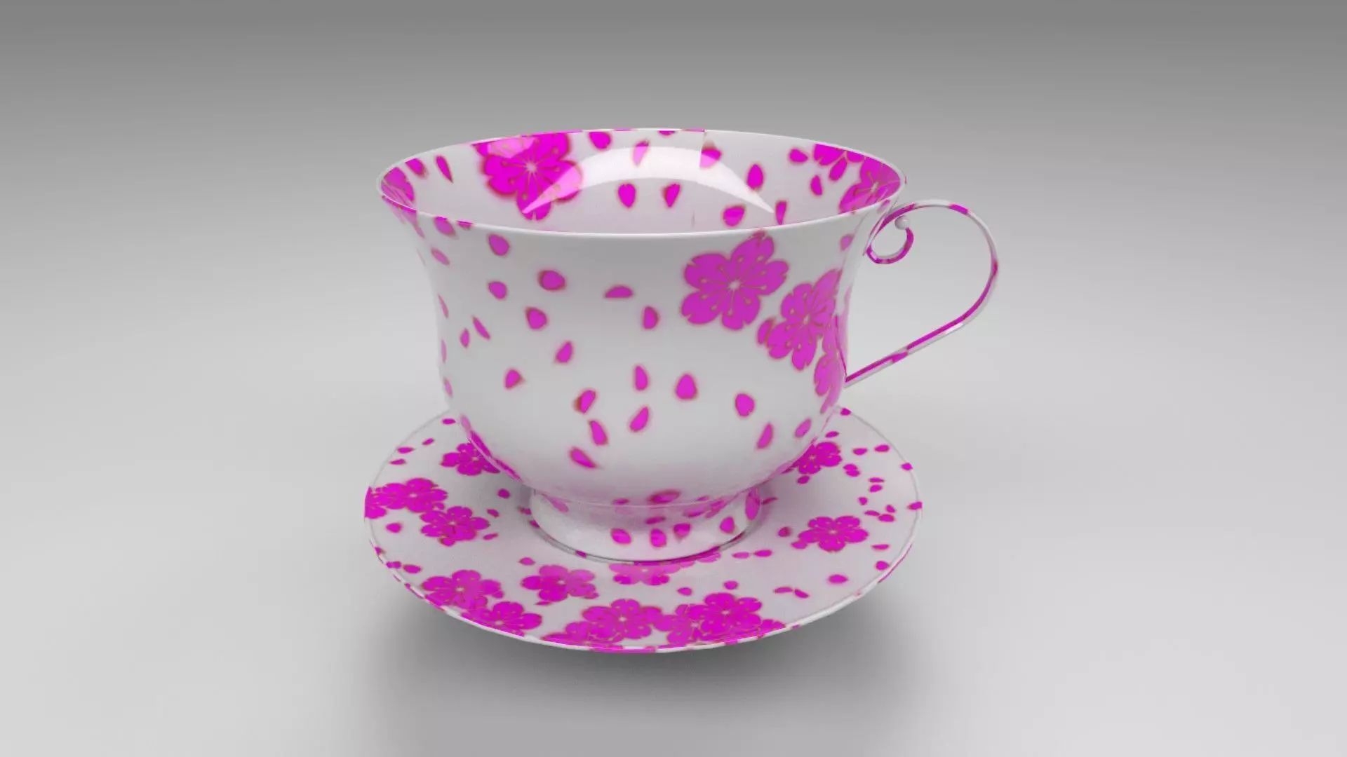 Teacup Collectable Dish Piece 3D model_0