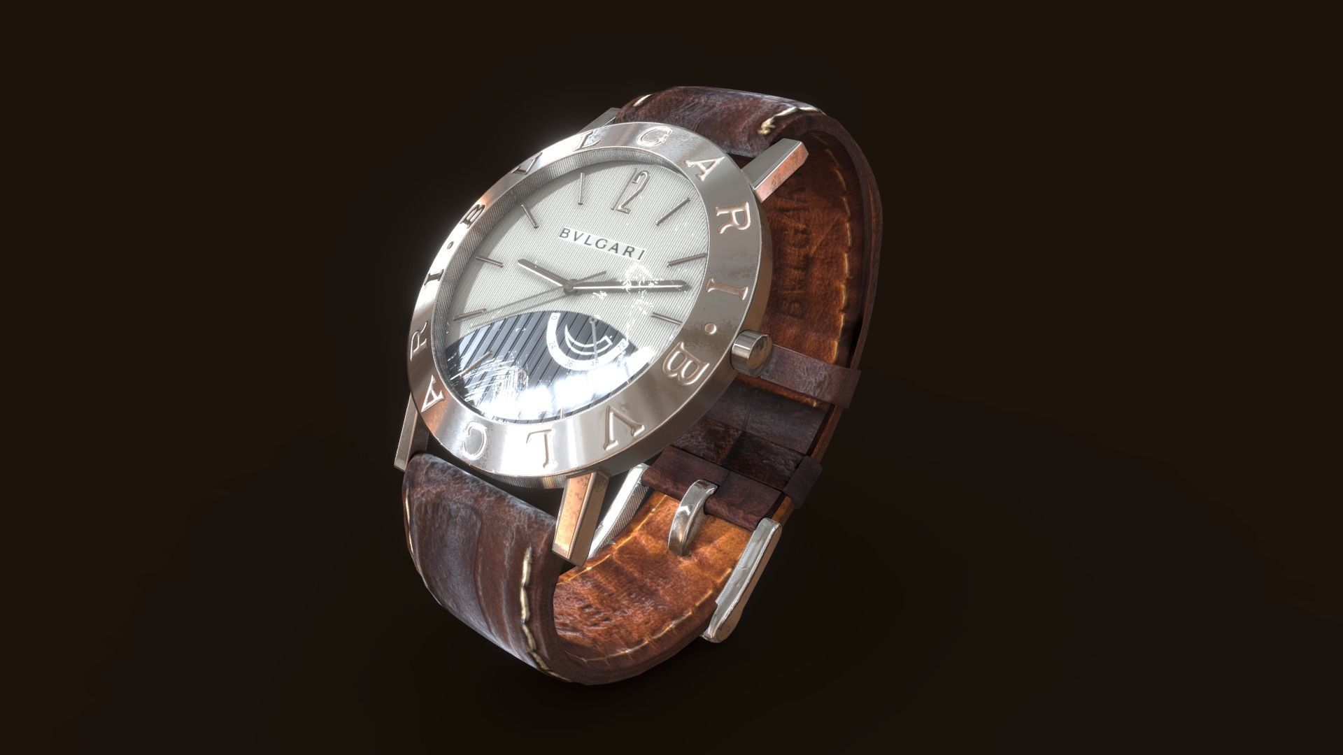 Wrist watch - Bvlgari Armbanduhr Low-poly 3D model_5