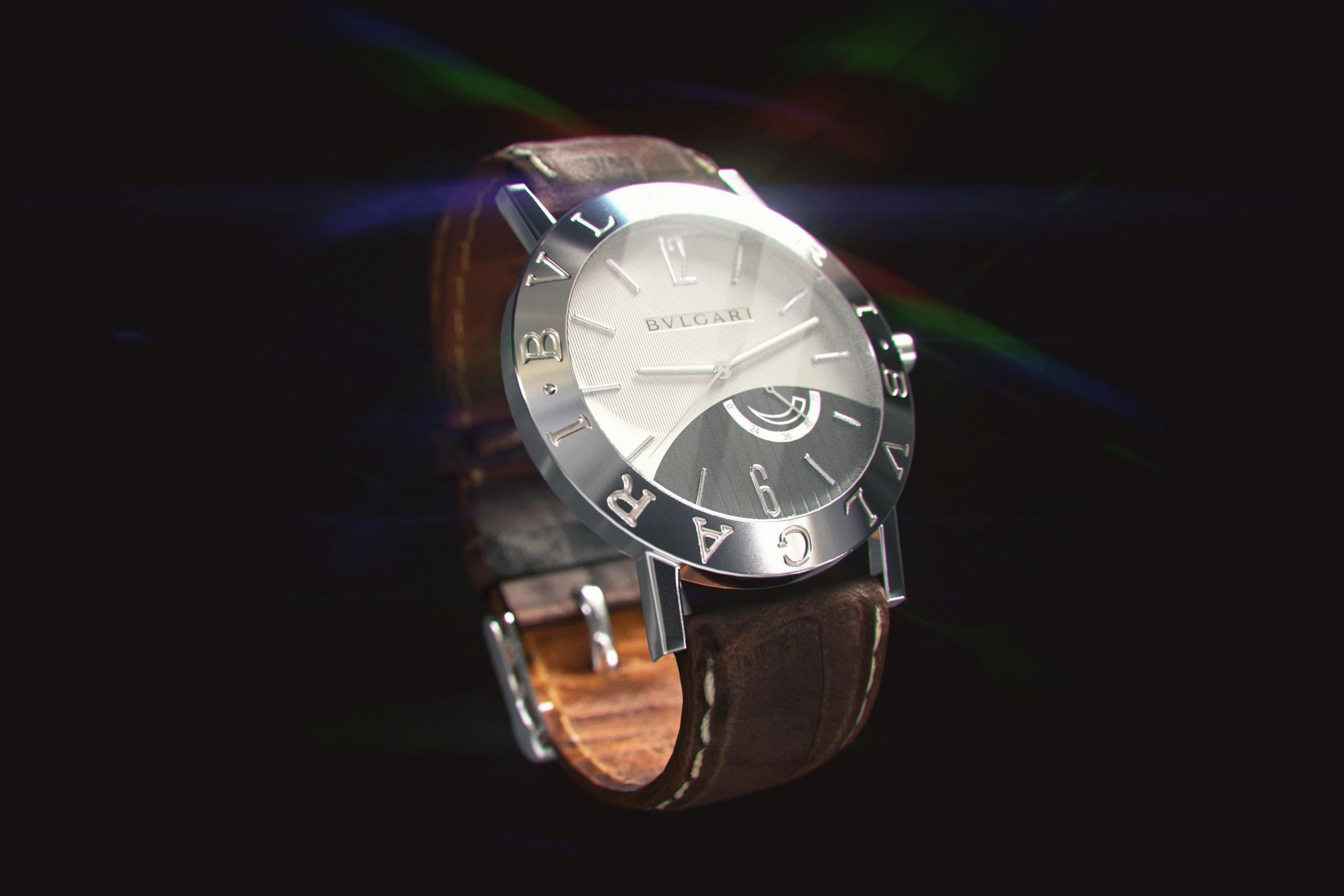 Wrist watch - Bvlgari Armbanduhr Low-poly 3D model_2