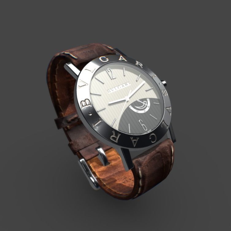 Wrist watch - Bvlgari Armbanduhr Low-poly 3D model_3