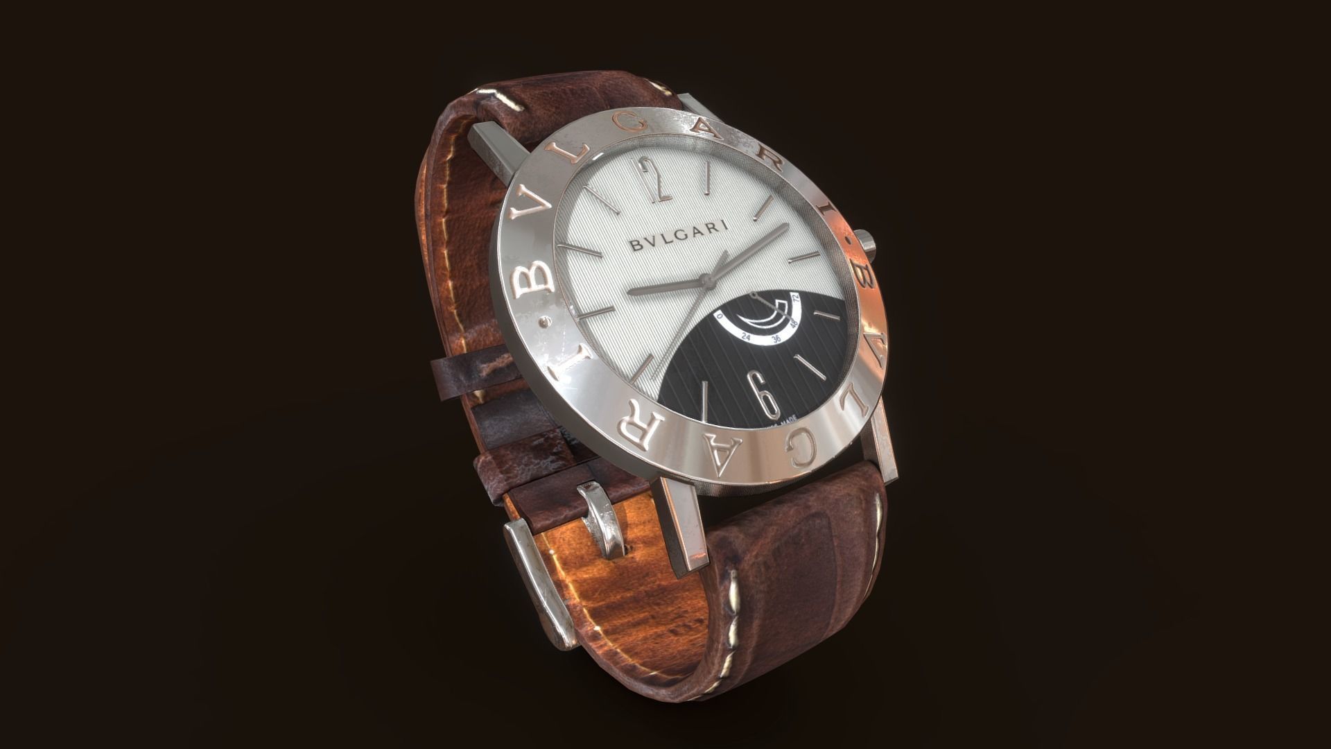 Wrist watch - Bvlgari Armbanduhr Low-poly 3D model_4