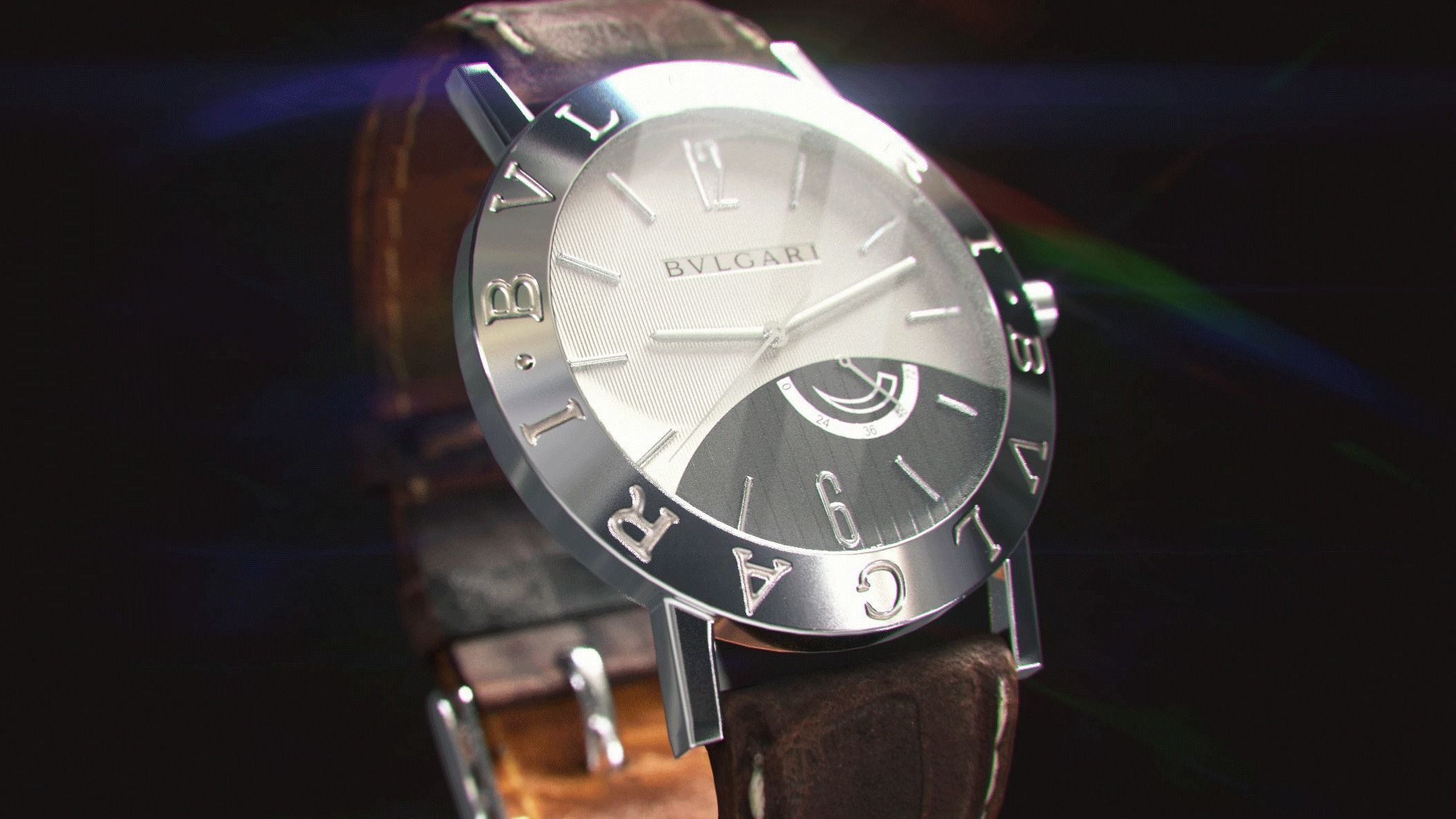 Wrist watch - Bvlgari Armbanduhr Low-poly 3D model_1