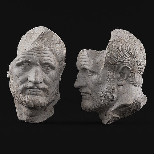 Bearded Man Sculpure Low-poly 3D model