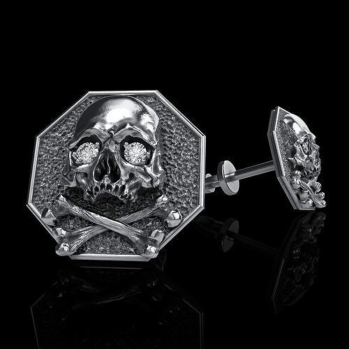 skull earrings studs 3D print model