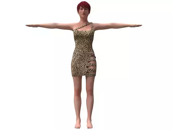 3d realistic female character  with clothing  dress