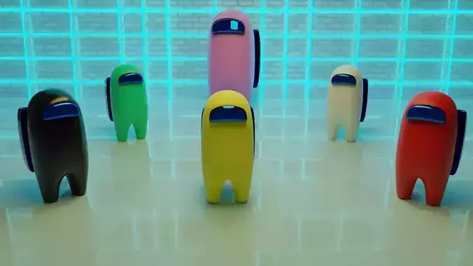 Among us 3D model 6pack