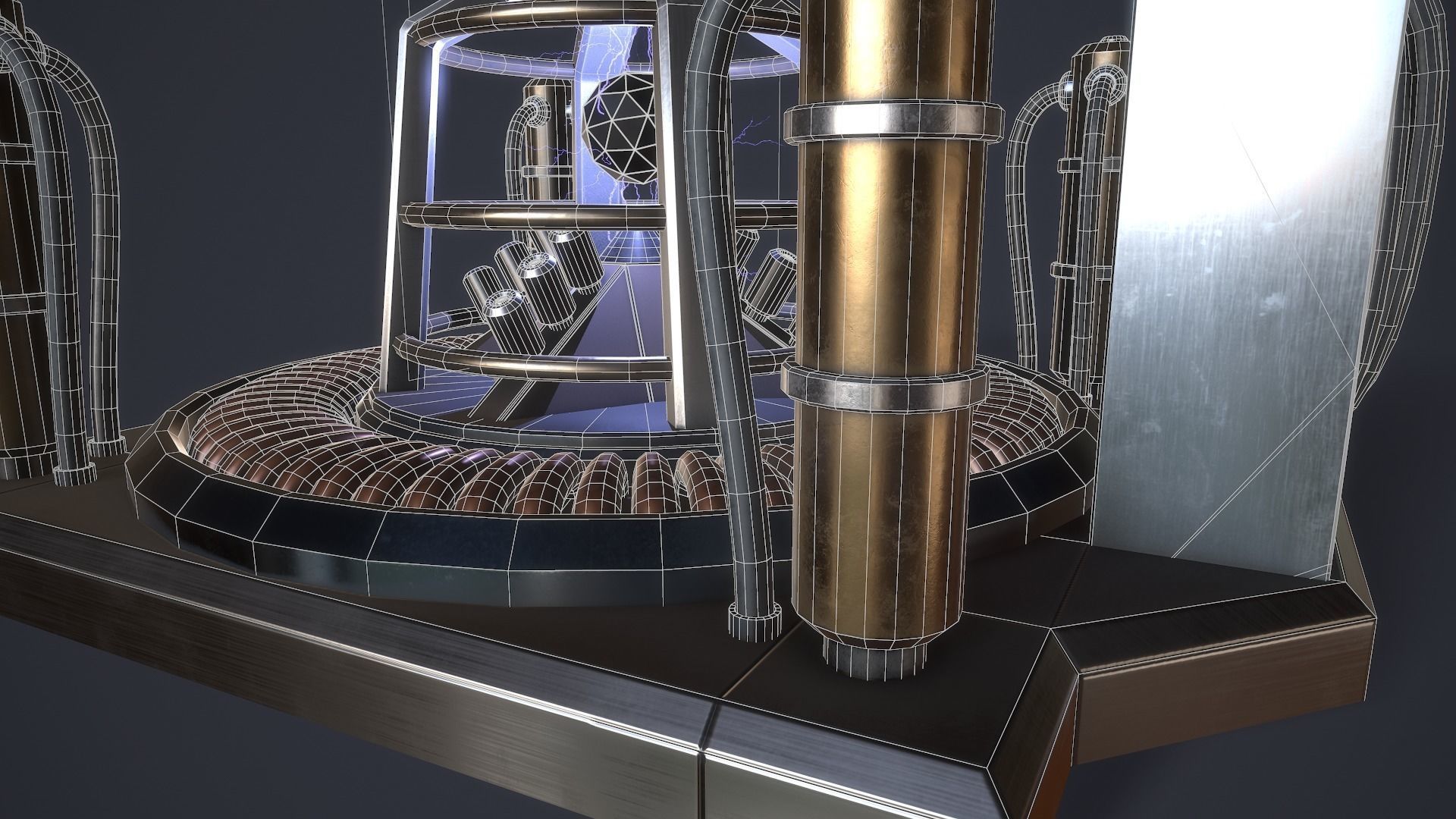 Sci-Fi Reactor Core Low-poly 3D model_14
