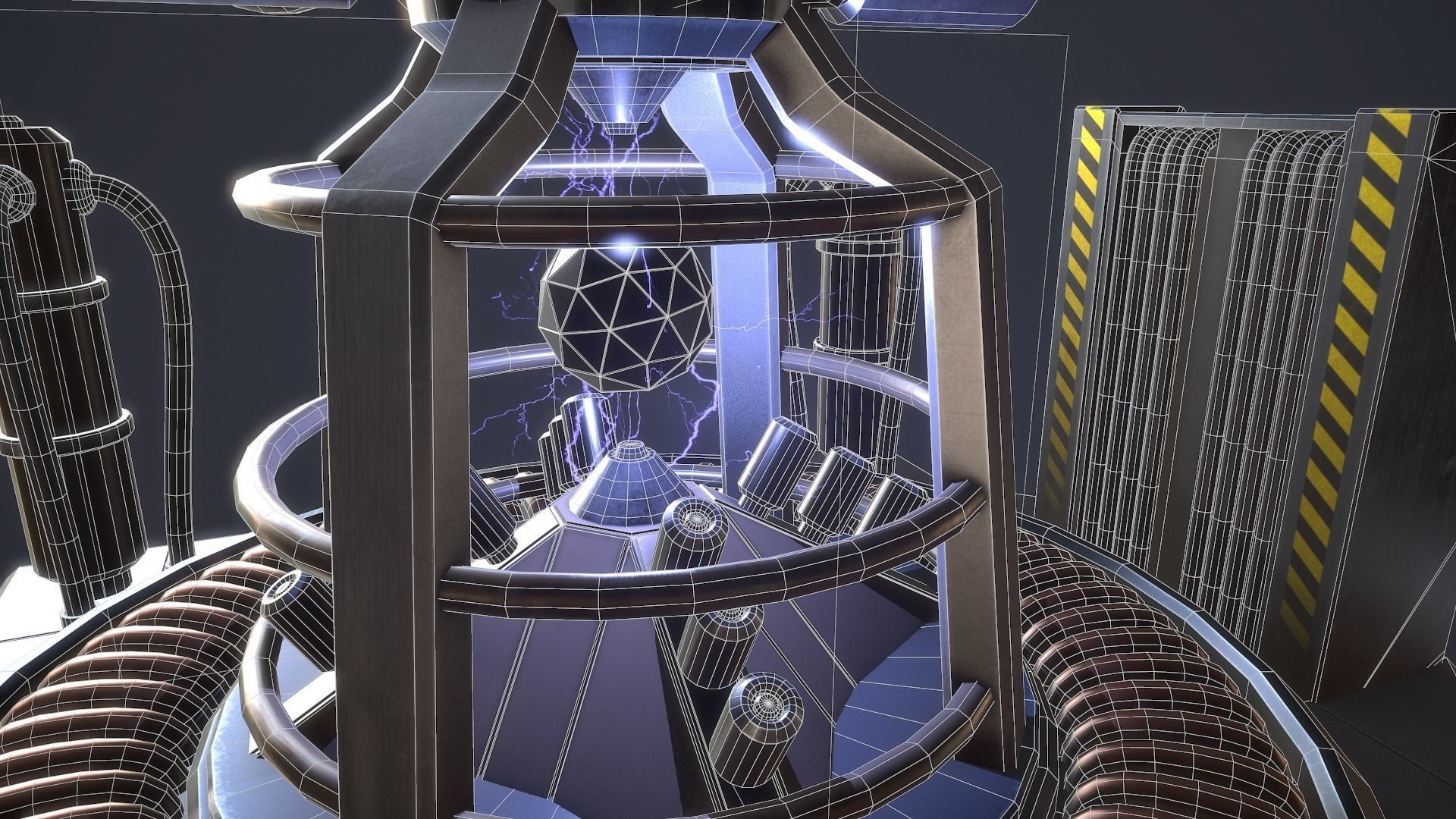 Sci-Fi Reactor Core Low-poly 3D model_17