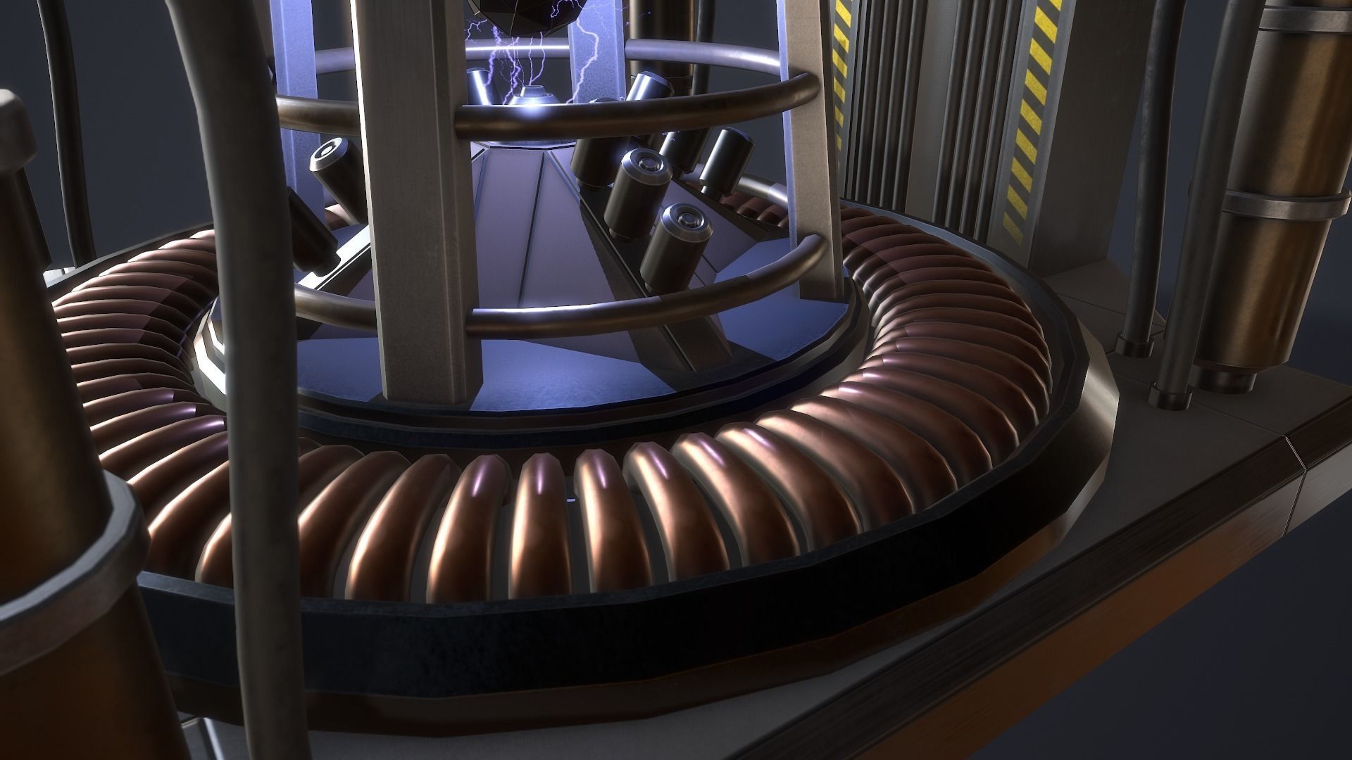 Sci-Fi Reactor Core Low-poly 3D model_10