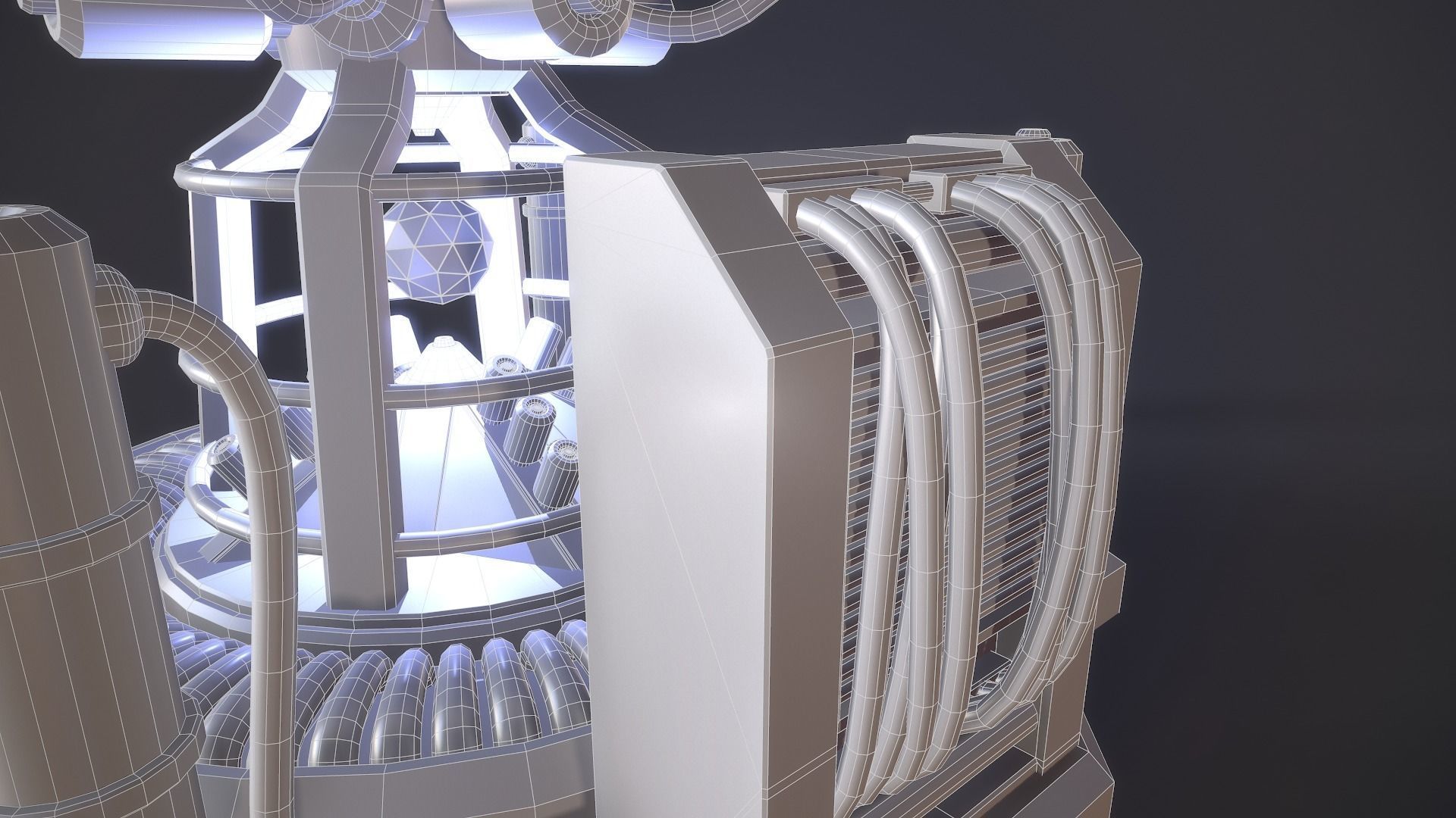 Sci-Fi Reactor Core Low-poly 3D model_27