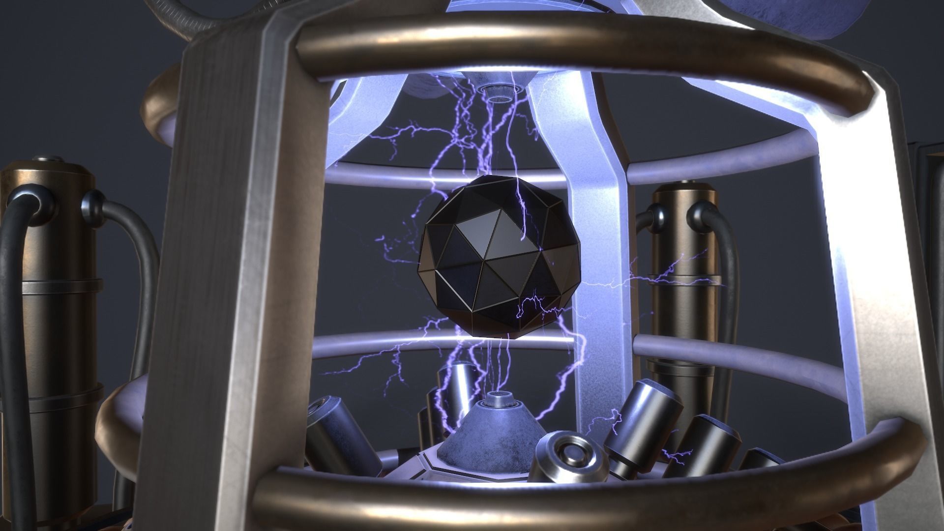 Sci-Fi Reactor Core Low-poly 3D model_12