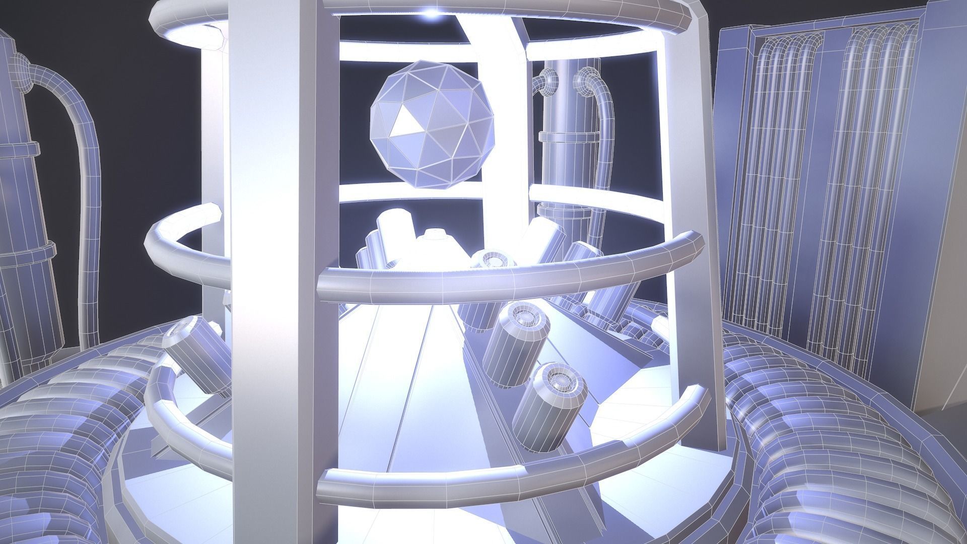 Sci-Fi Reactor Core Low-poly 3D model_22