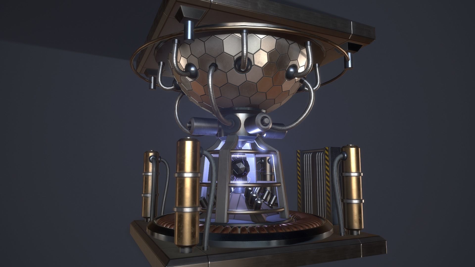 Sci-Fi Reactor Core Low-poly 3D model_2