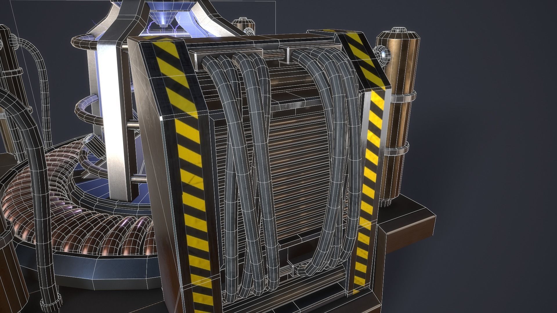 Sci-Fi Reactor Core Low-poly 3D model_15