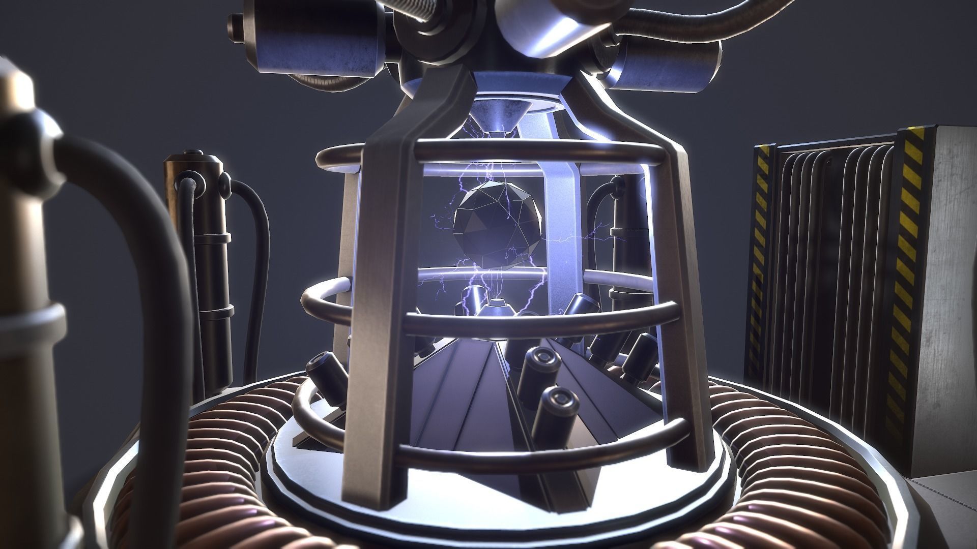 Sci-Fi Reactor Core Low-poly 3D model_4