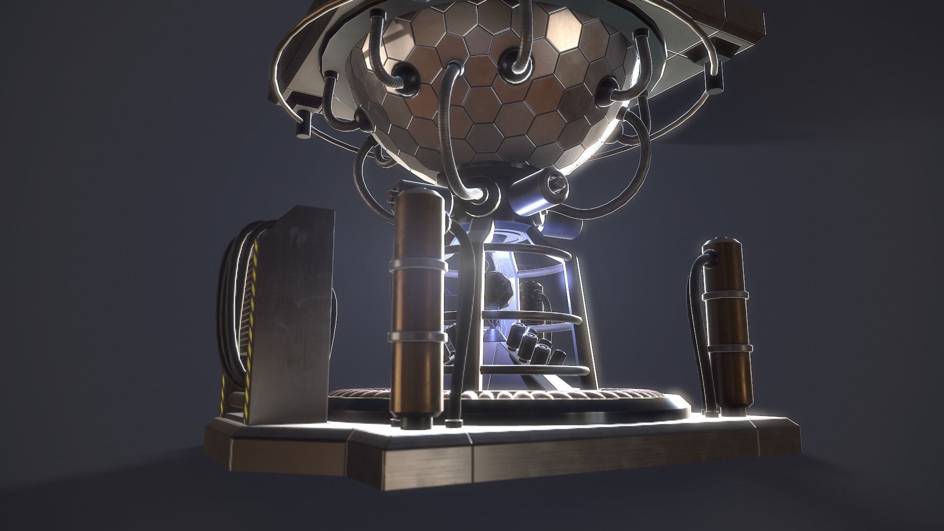 Sci-Fi Reactor Core Low-poly 3D model_8