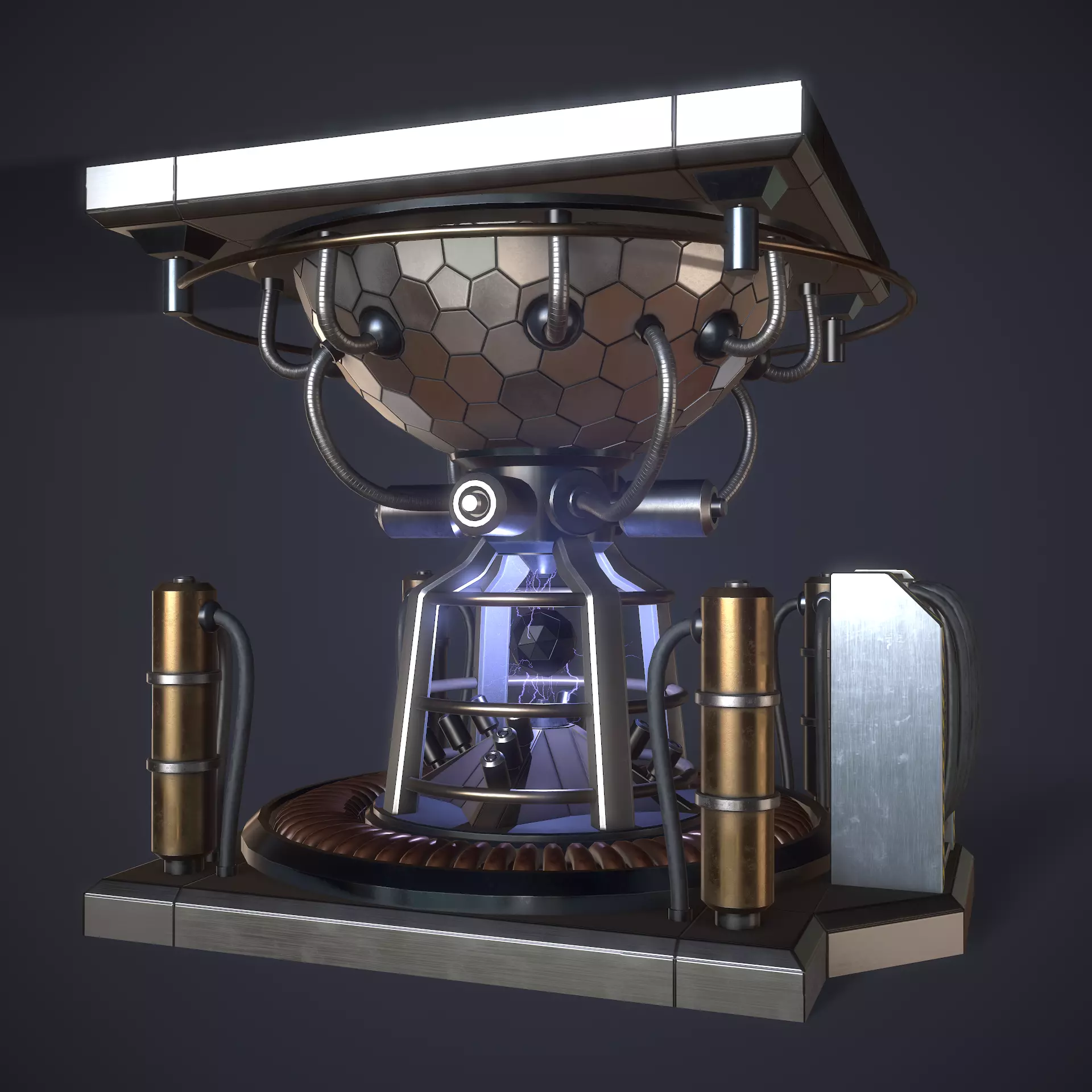 Sci-Fi Reactor Core Low-poly 3D model_0