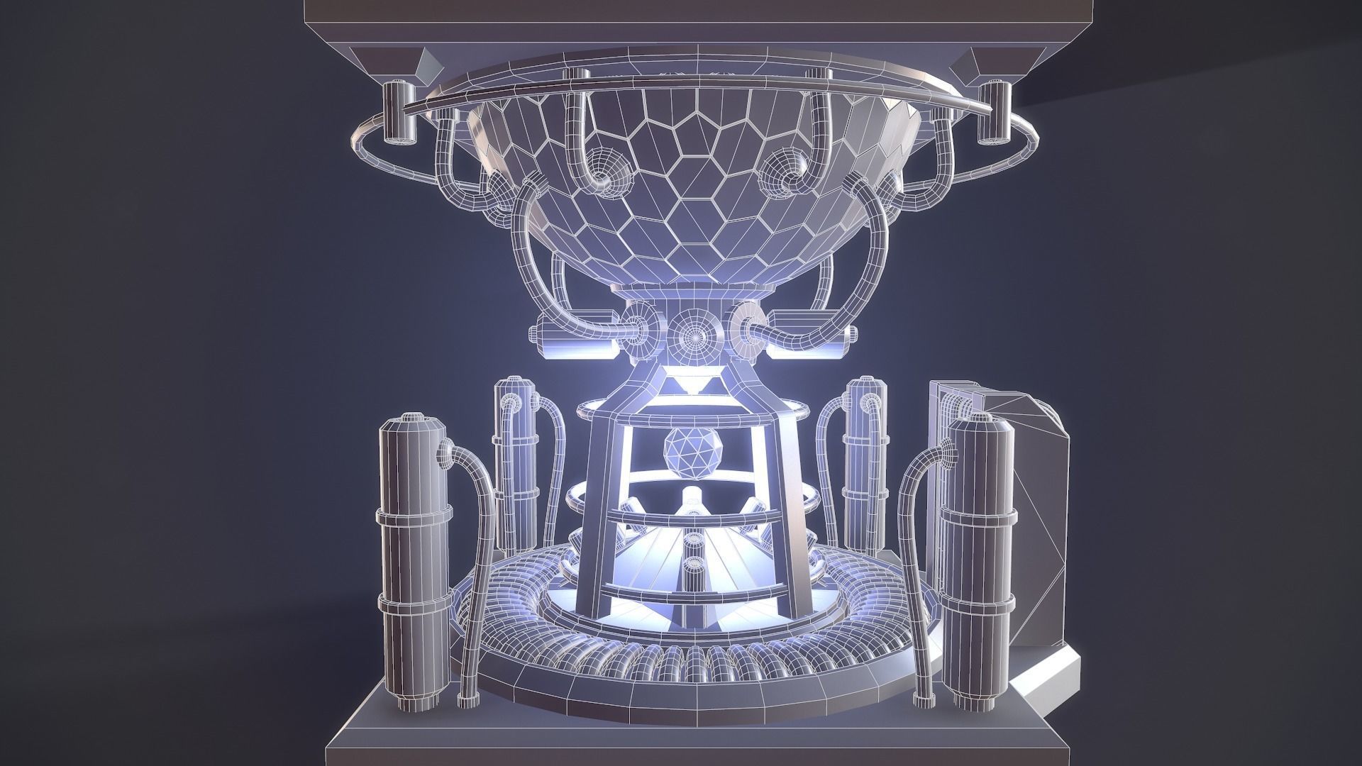 Sci-Fi Reactor Core Low-poly 3D model_29