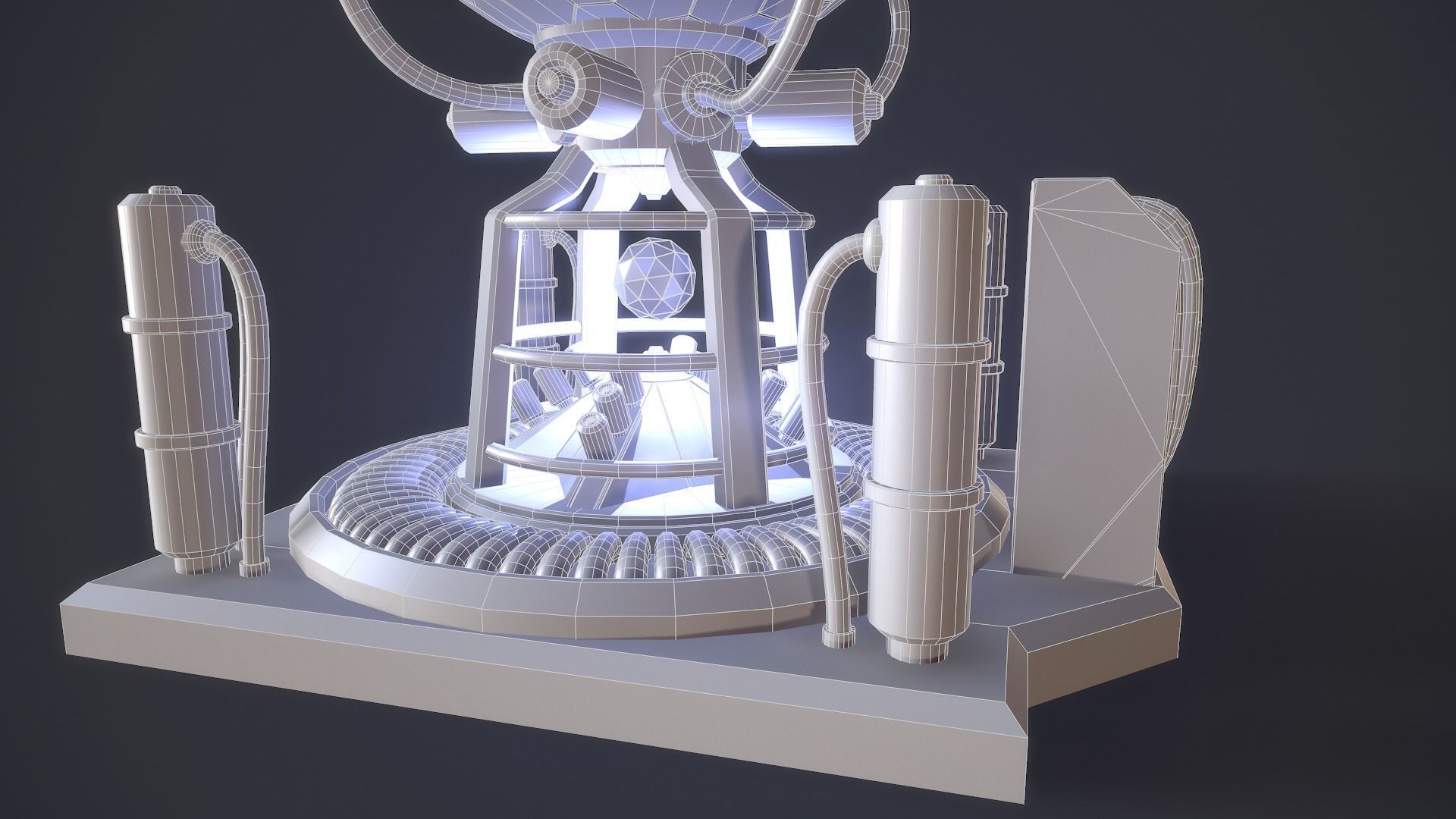 Sci-Fi Reactor Core Low-poly 3D model_21