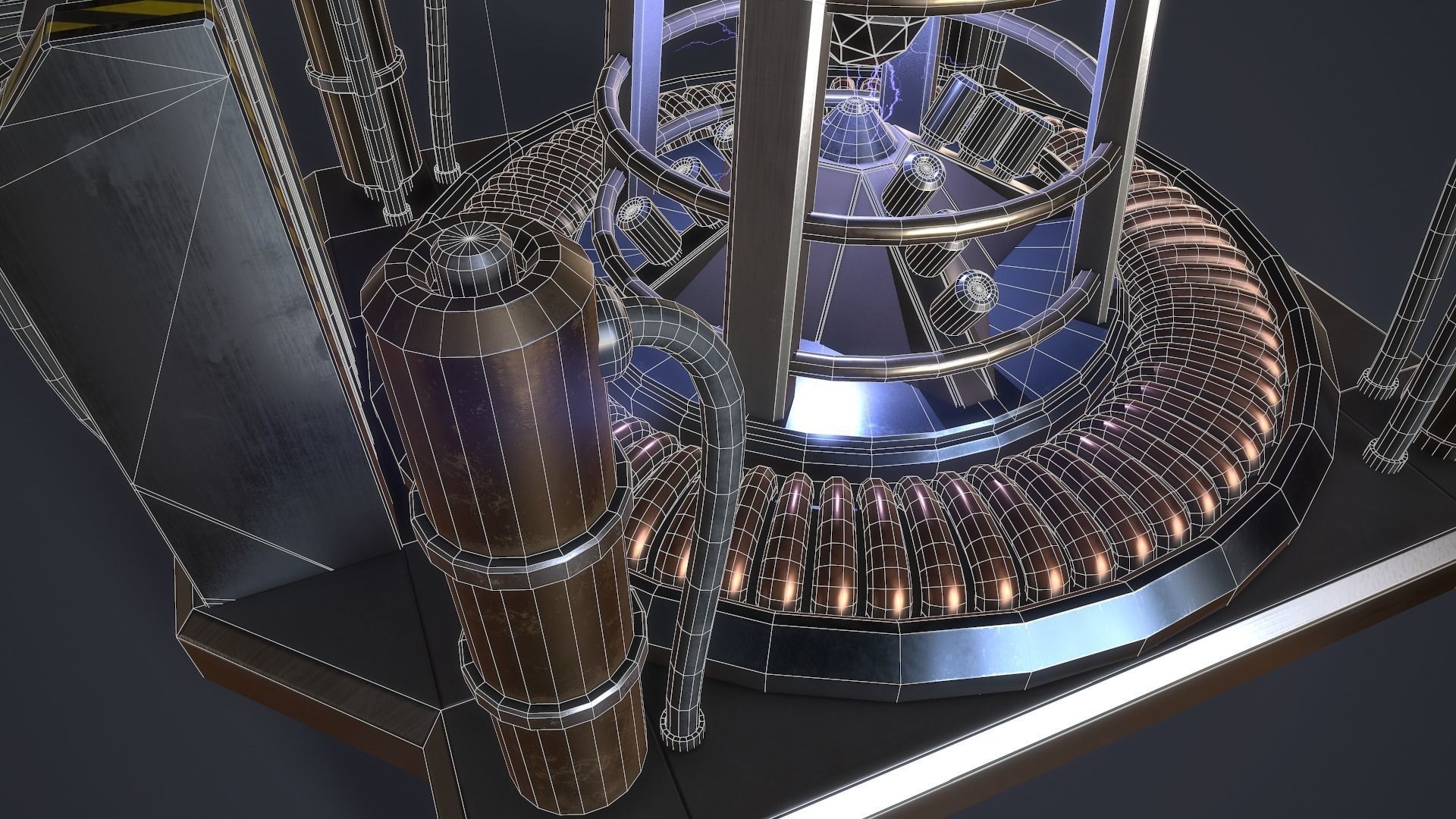 Sci-Fi Reactor Core Low-poly 3D model_16